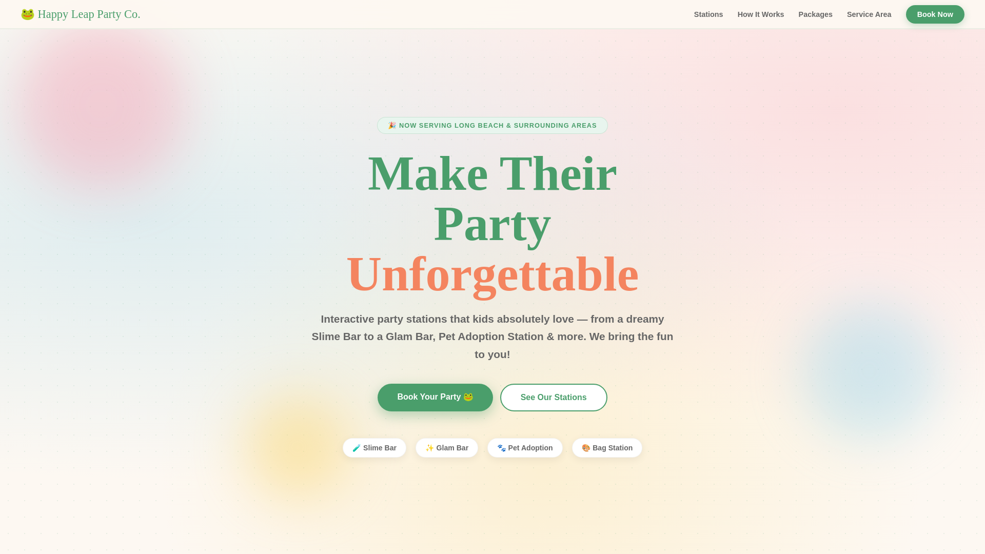 website screenshot of https://happyleapparty.com/