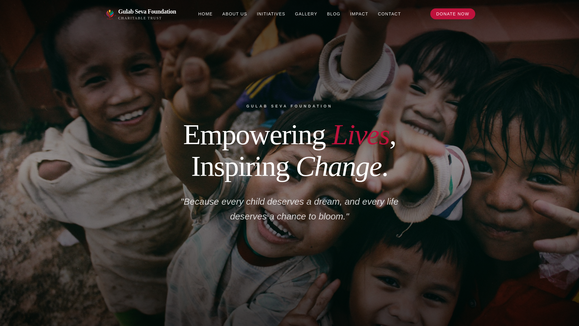 website screenshot of https://gulabsevafoundation.org/