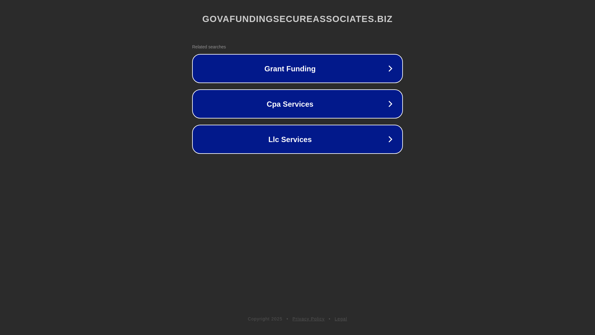 website screenshot of https://govafundingsecureassociates.biz/