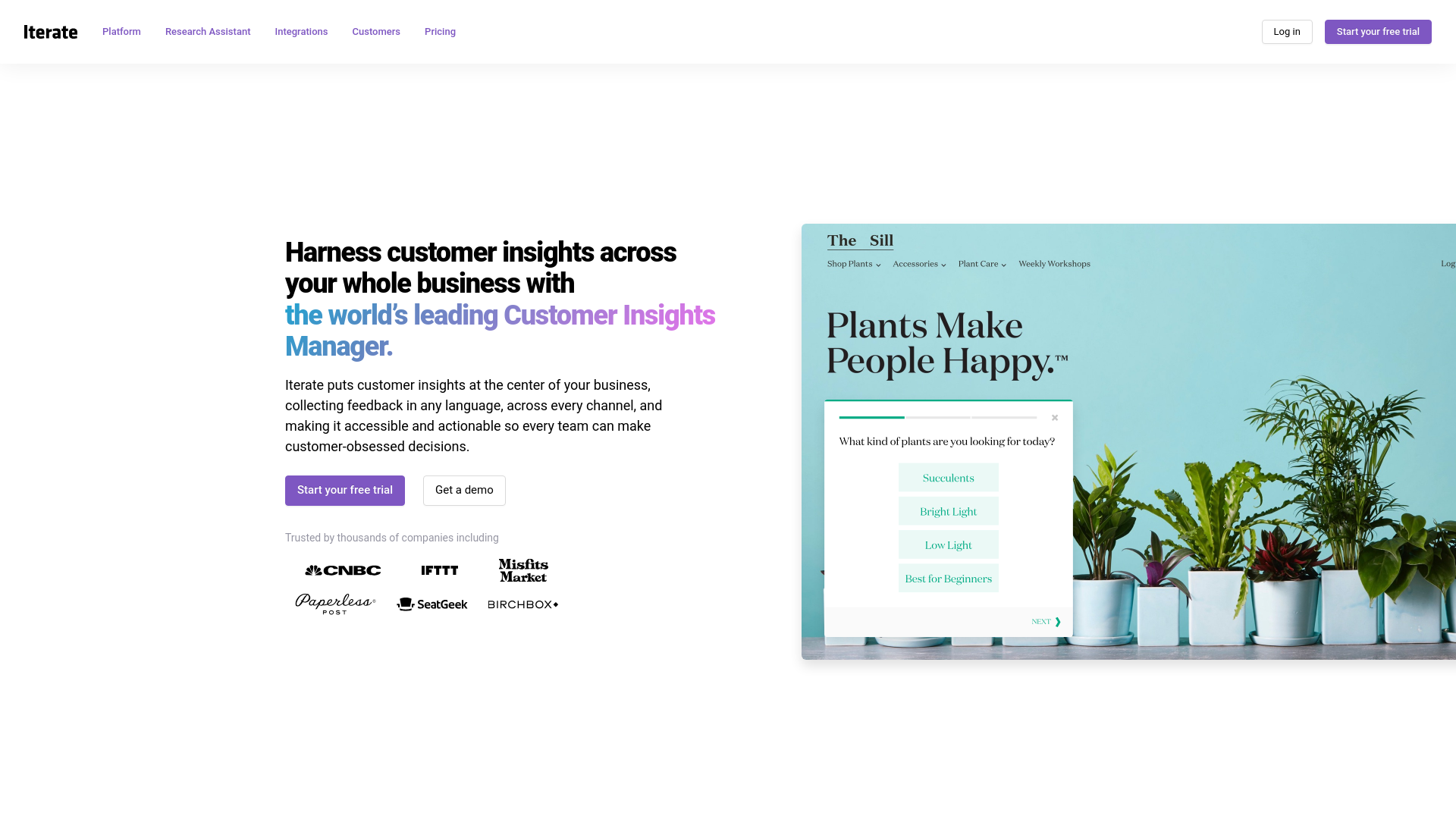 website screenshot of https://iteratehq.com/