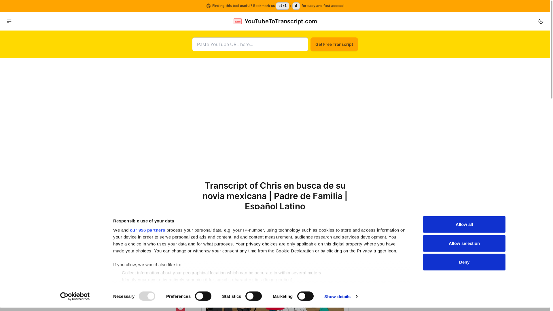 website screenshot of https://youtubetotranscript.com/transcript?v=y3vcAnApGy8