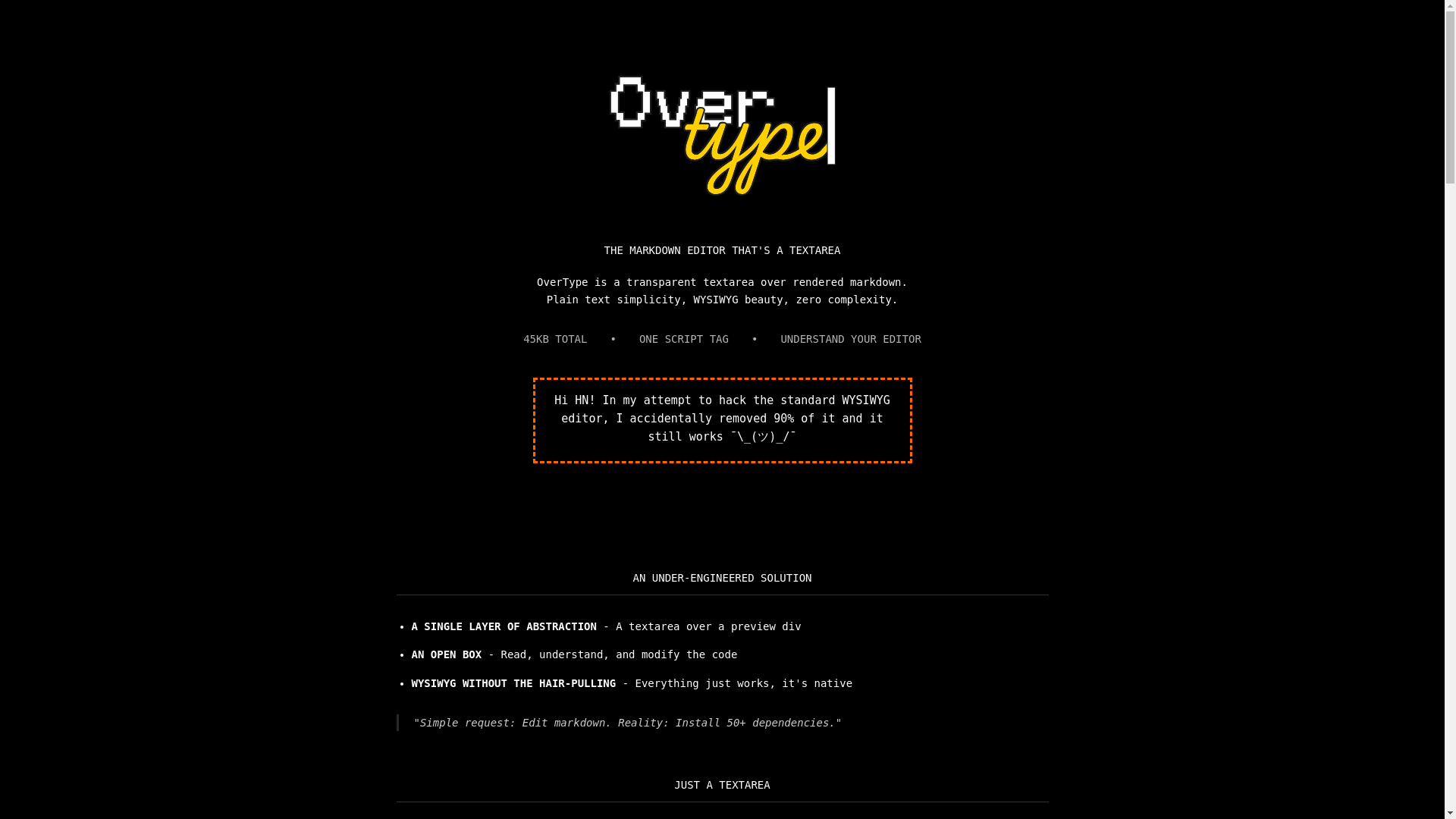 website screenshot of https://overtype.pages.dev/
