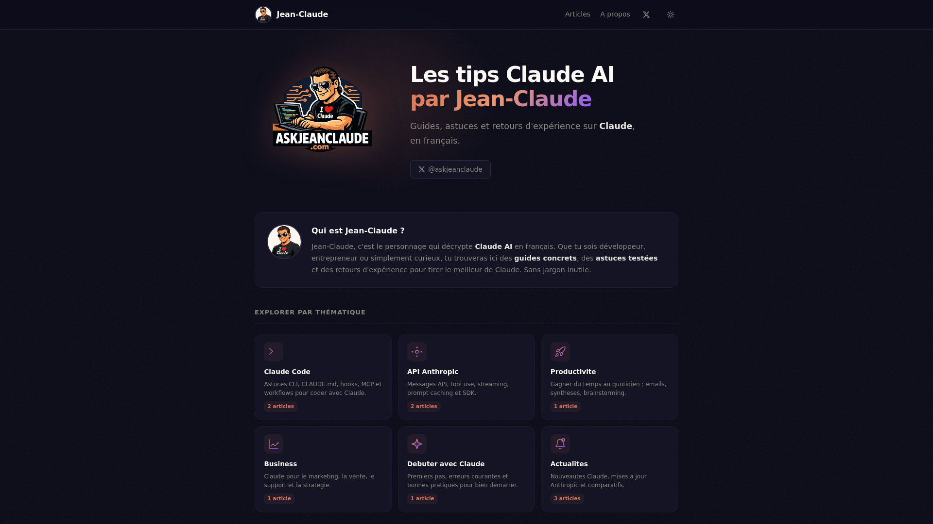 website screenshot of https://askjeanclaude.com/