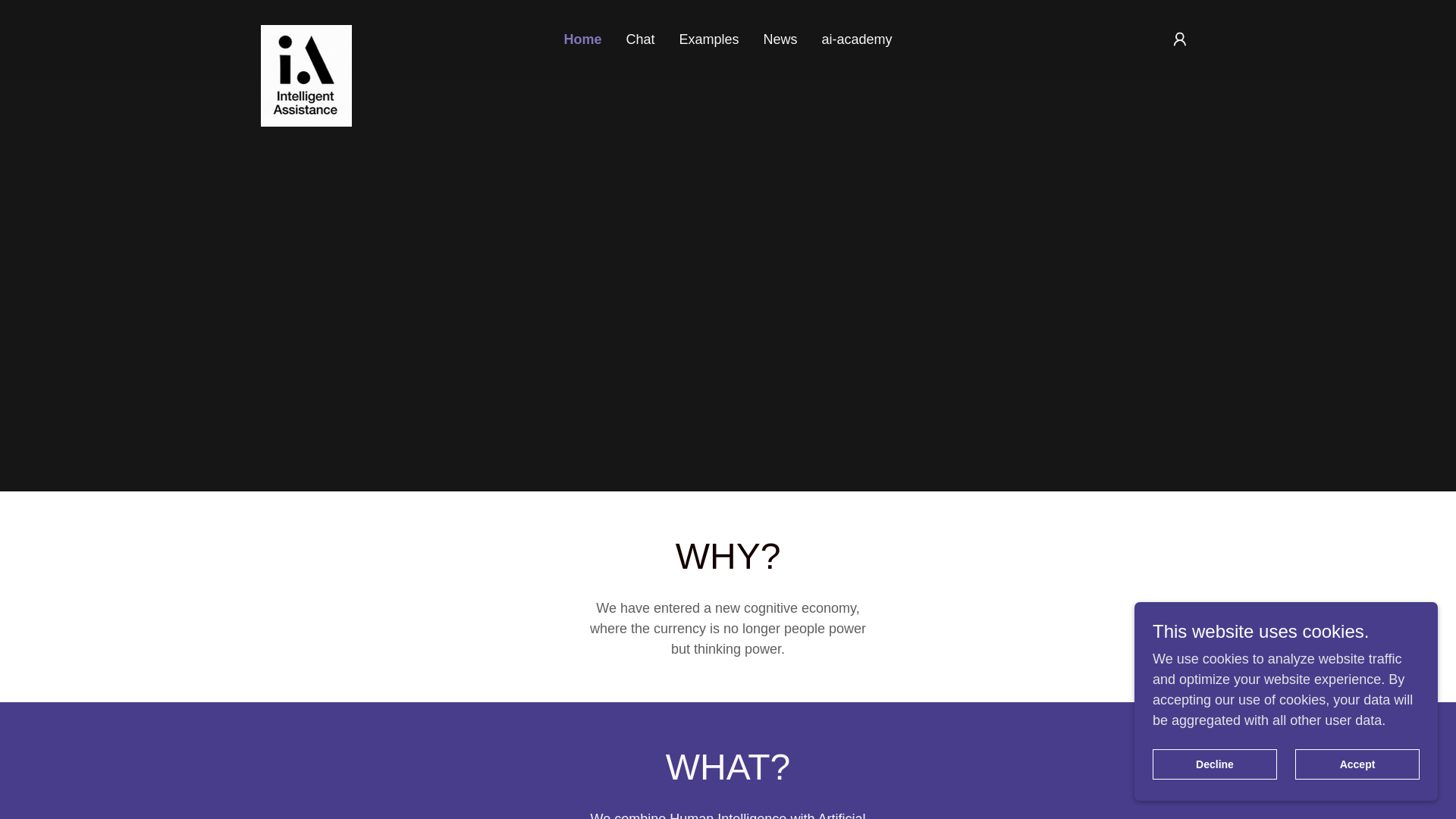 website screenshot of https://intelligentengines.tech
