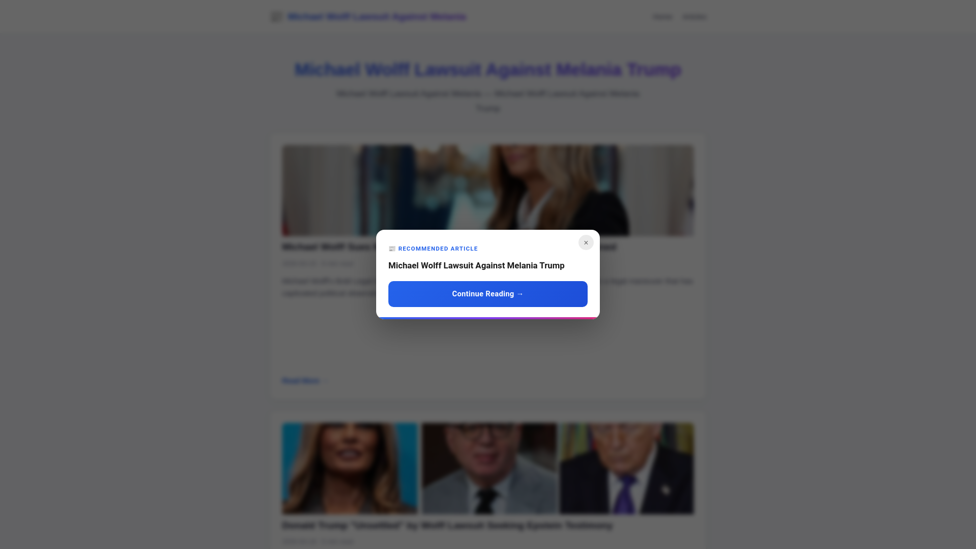 website screenshot of https://michael-wolff-lawsuit-against-melania-trump.pages.dev/