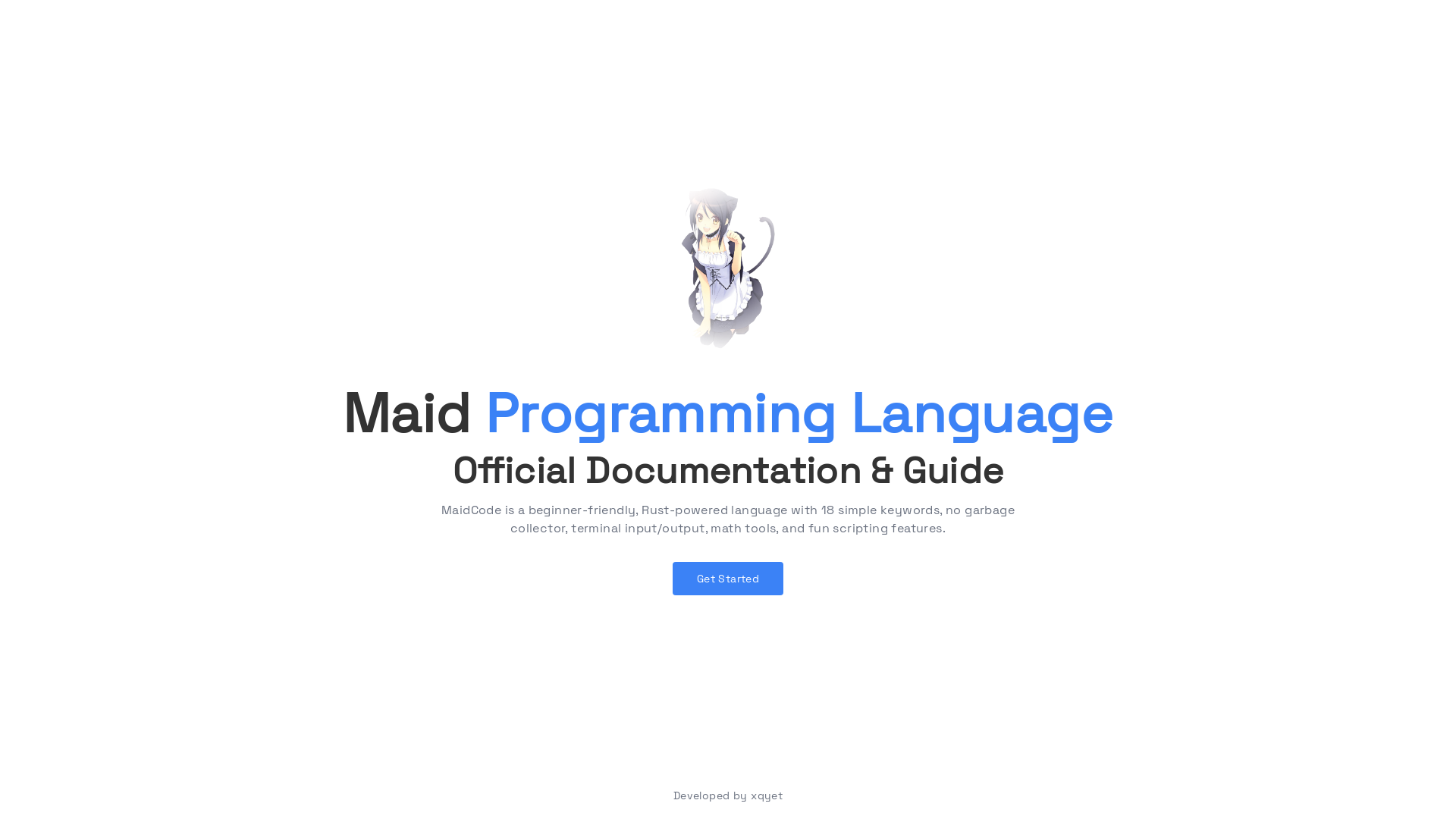 website screenshot of https://maidcode.me/