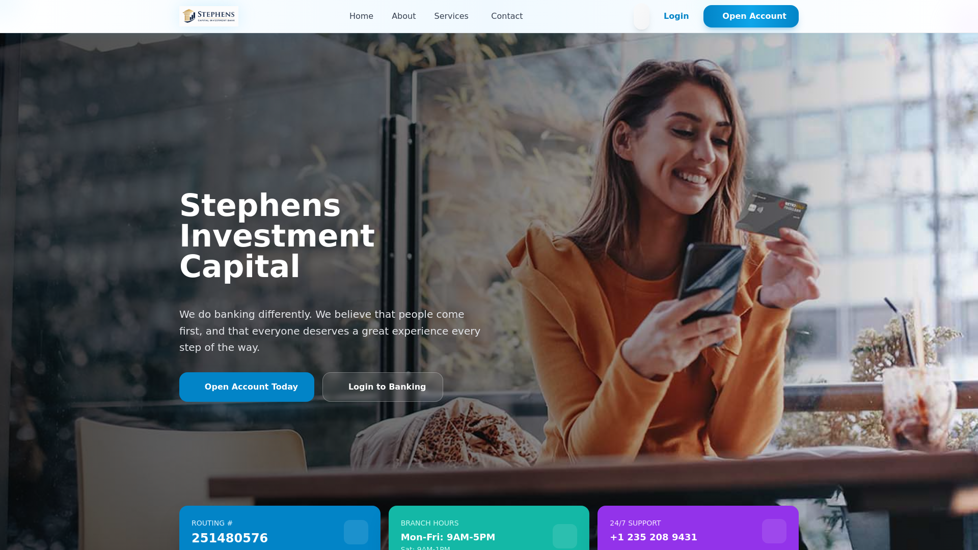 website screenshot of https://stephensfin.com