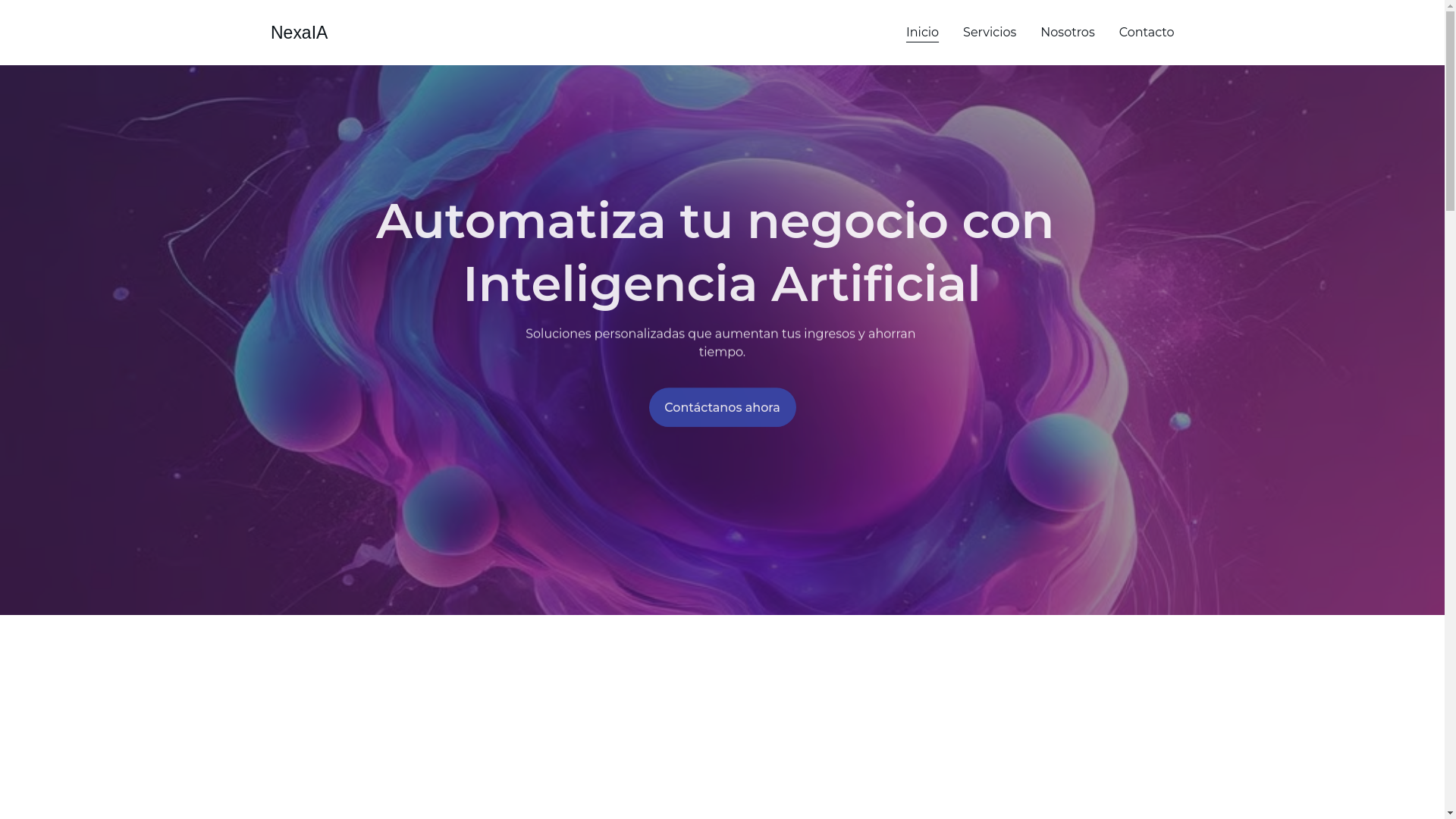 website screenshot of https://nexaia.es/