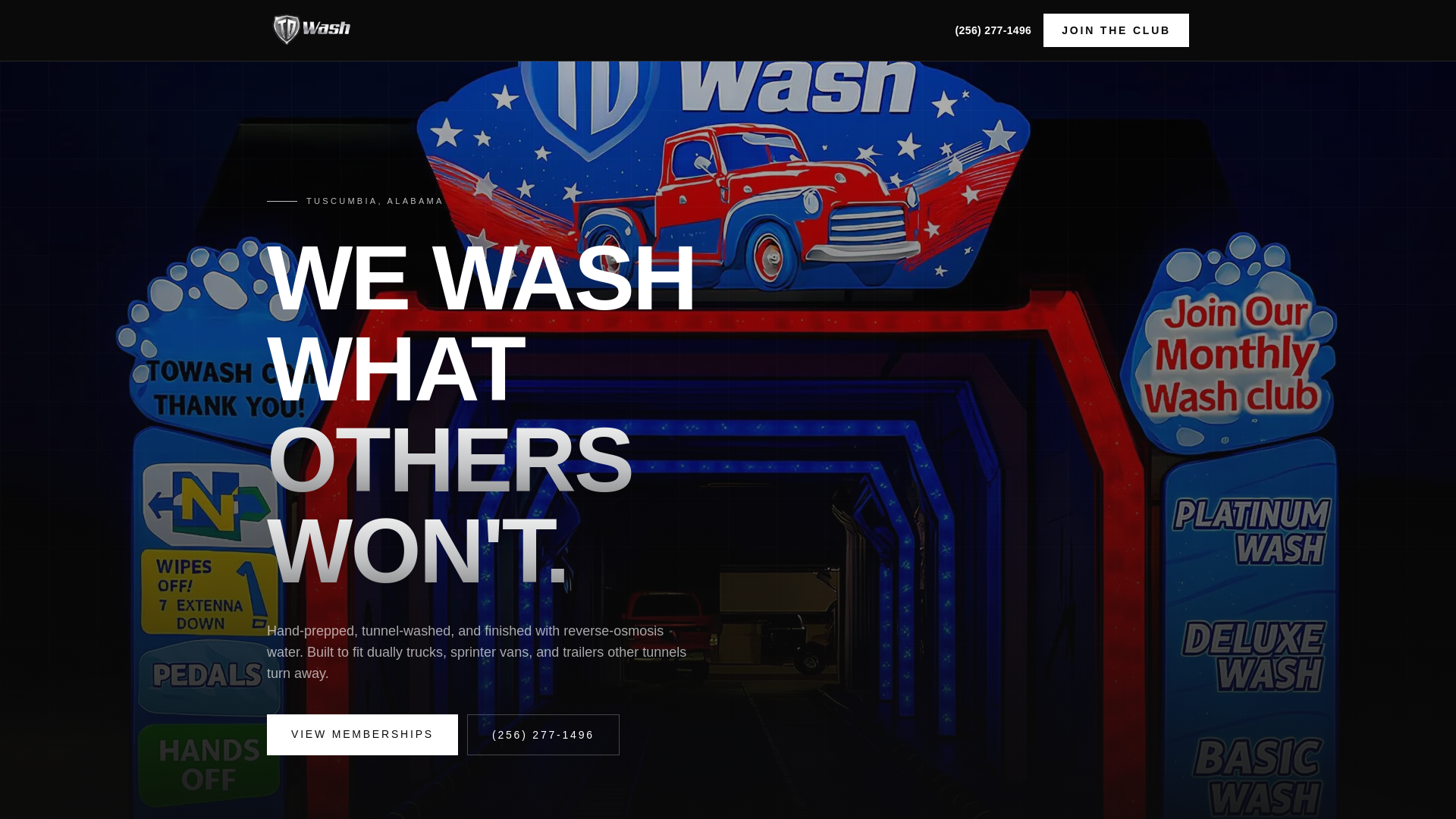 website screenshot of https://tdcarwash.com/