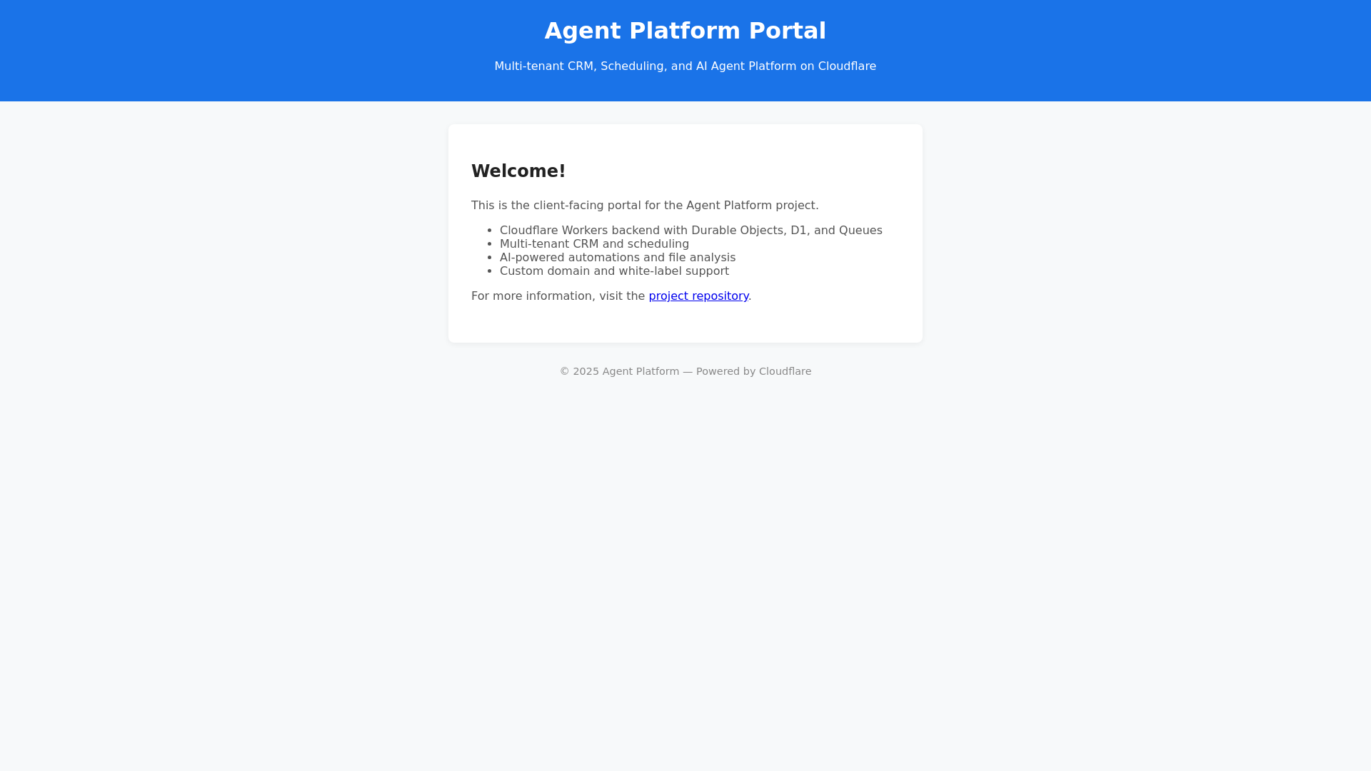 website screenshot of https://agent-platform-portal.pages.dev/