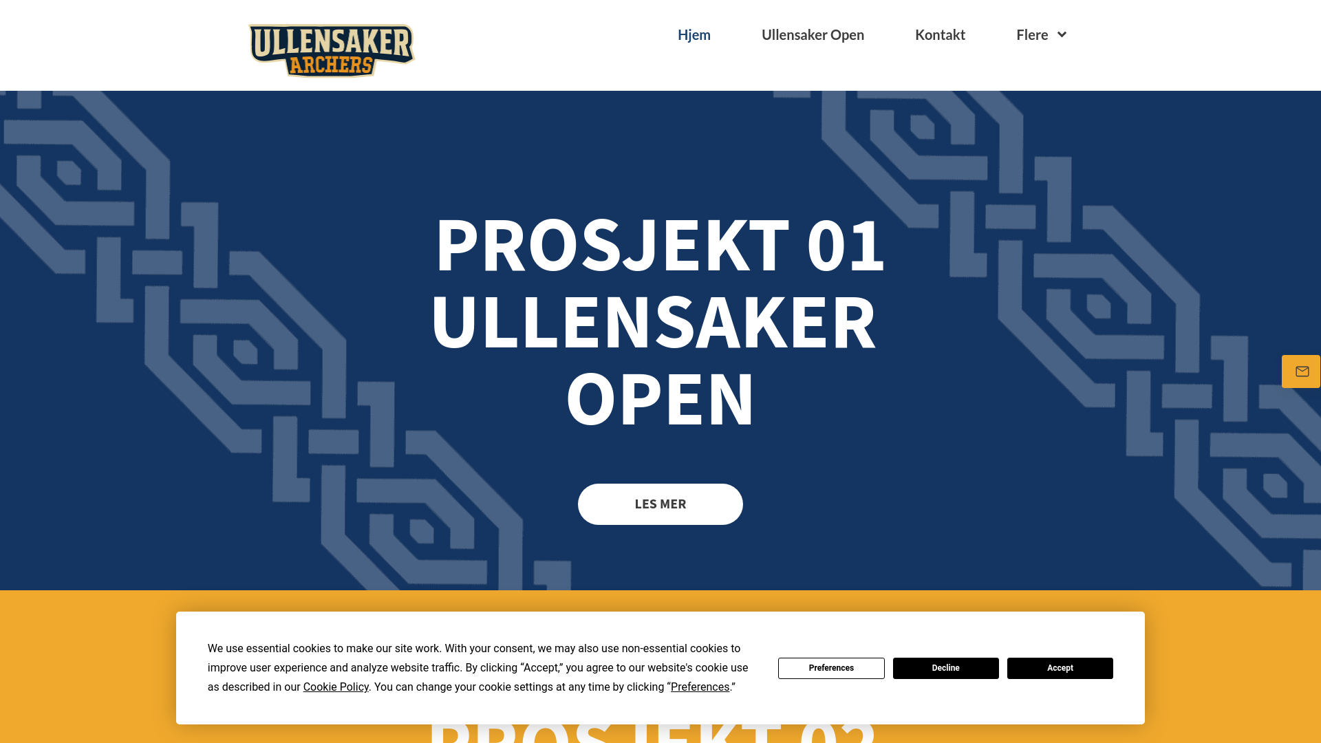 website screenshot of https://archers.no/