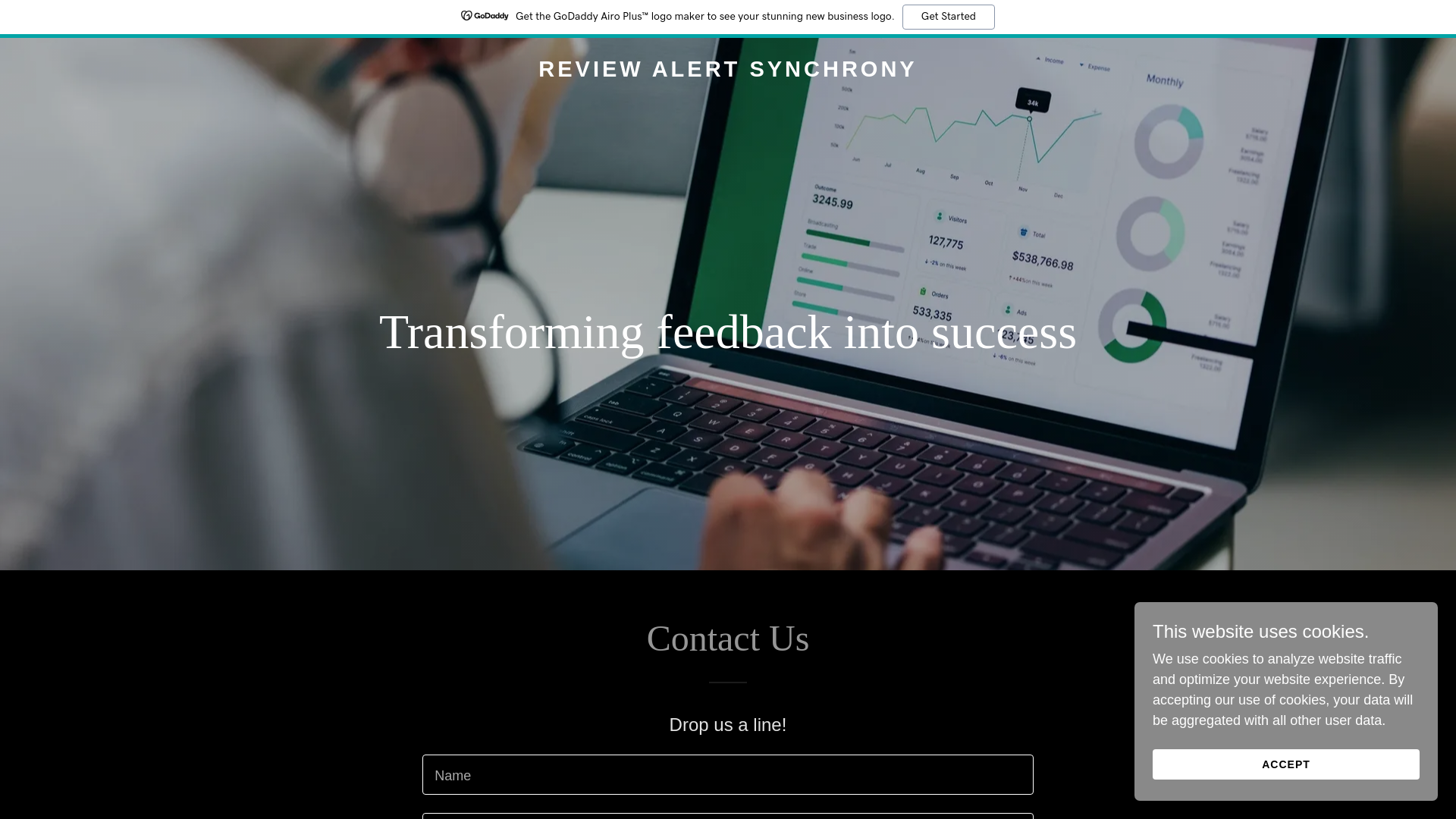 website screenshot of https://review-alert-synchrony.com/