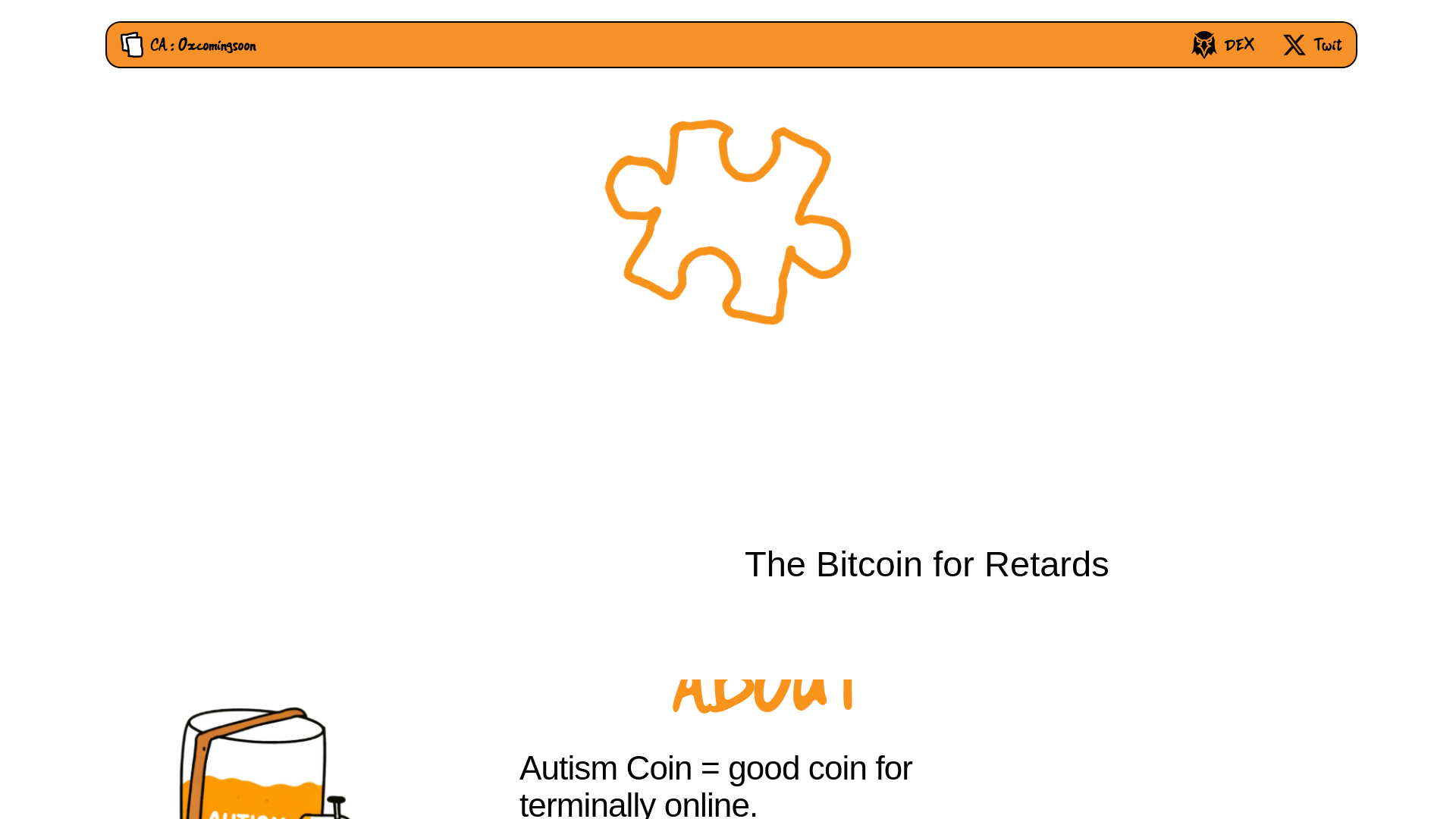 website screenshot of https://autismcoineth.fun/