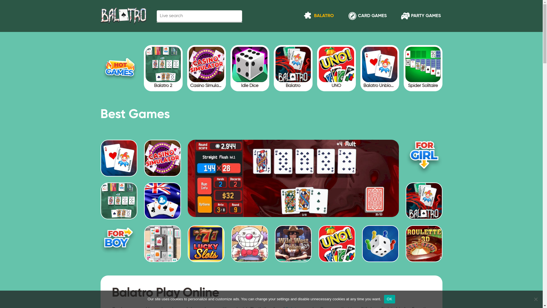 website screenshot of https://balatrogames.com/