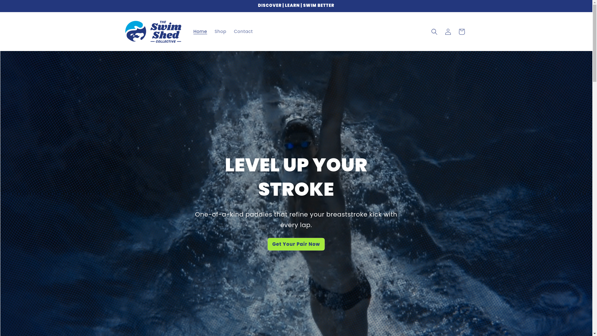 website screenshot of https://theswimshedcollective.com/