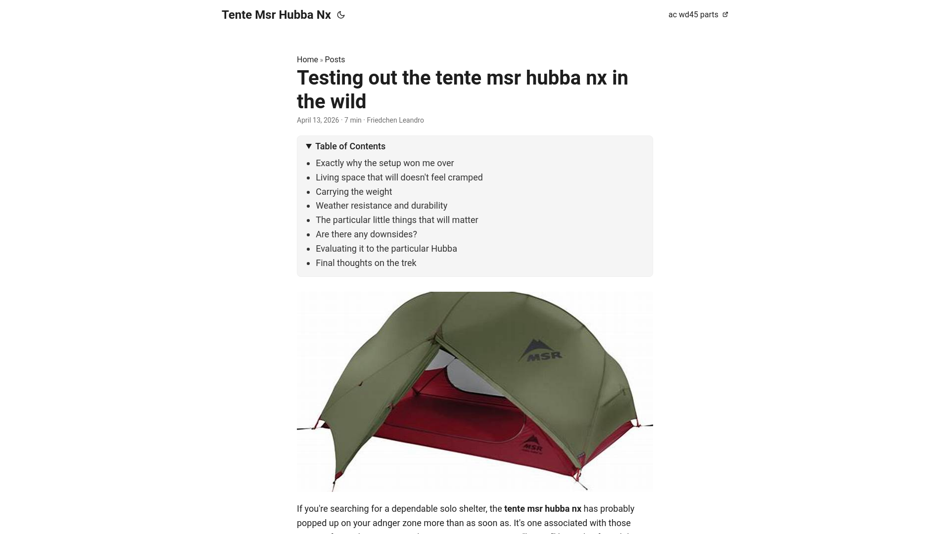 website screenshot of https://tente-msr-hubba-nx.pages.dev/