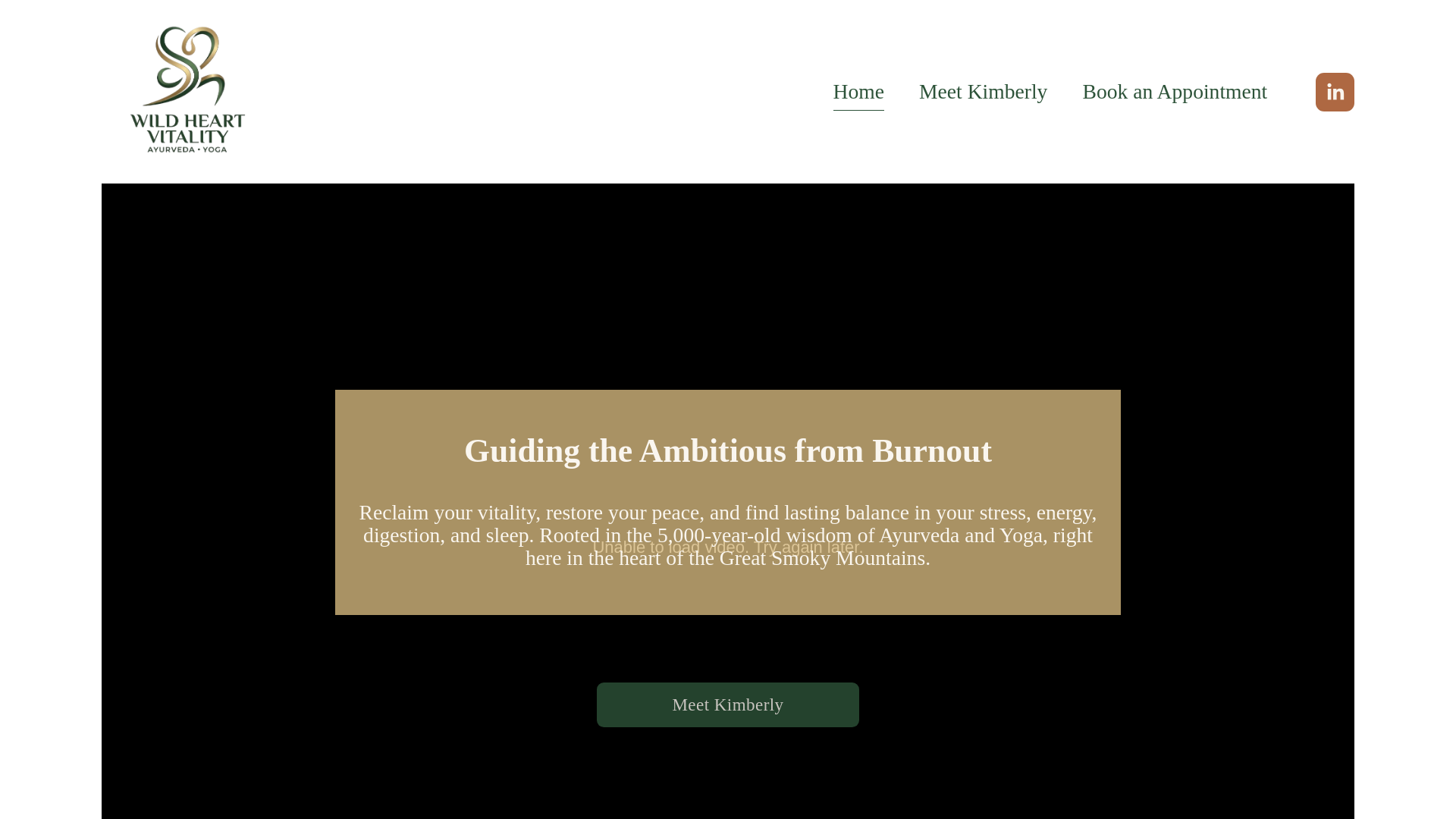 website screenshot of https://wildheartvitality.com