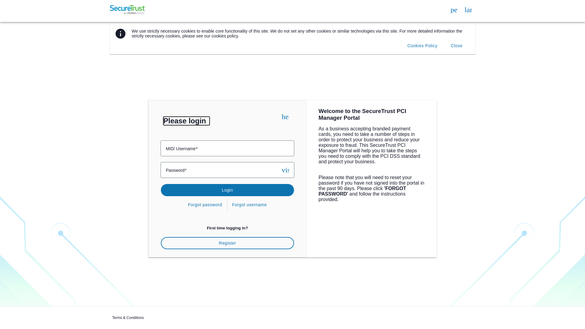website screenshot of https://managepci.com/