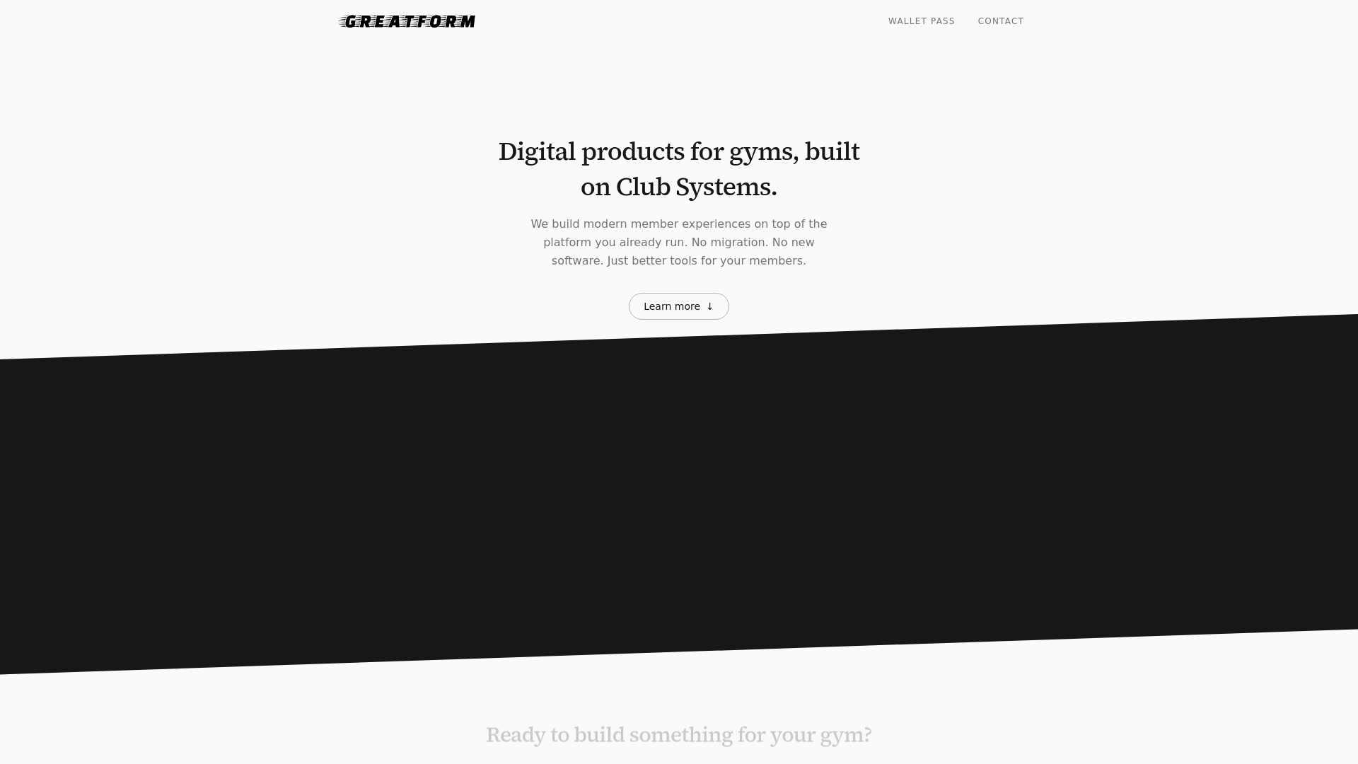 website screenshot of https://greatformstudios.com