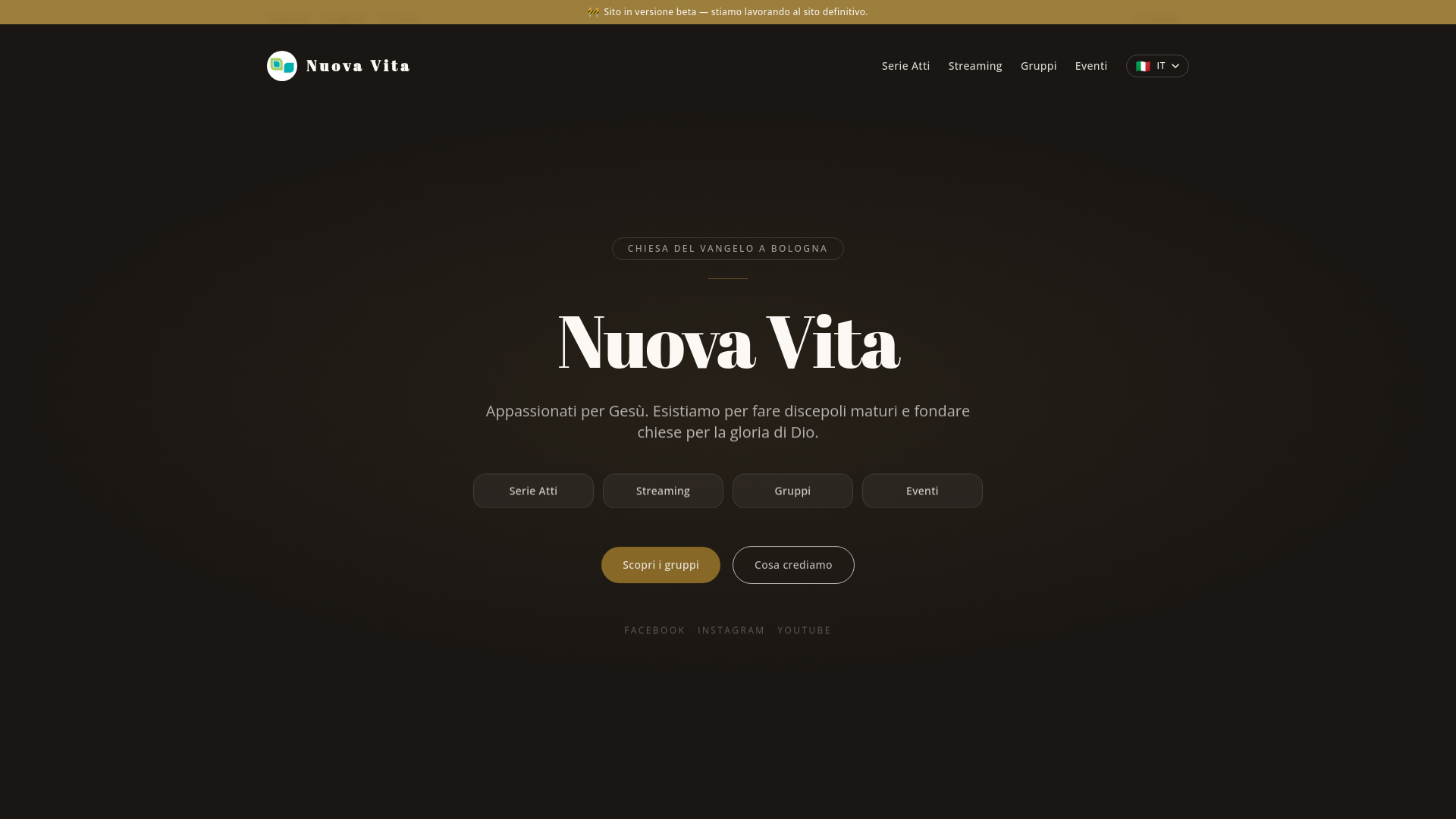 website screenshot of https://nuovavita.pages.dev/