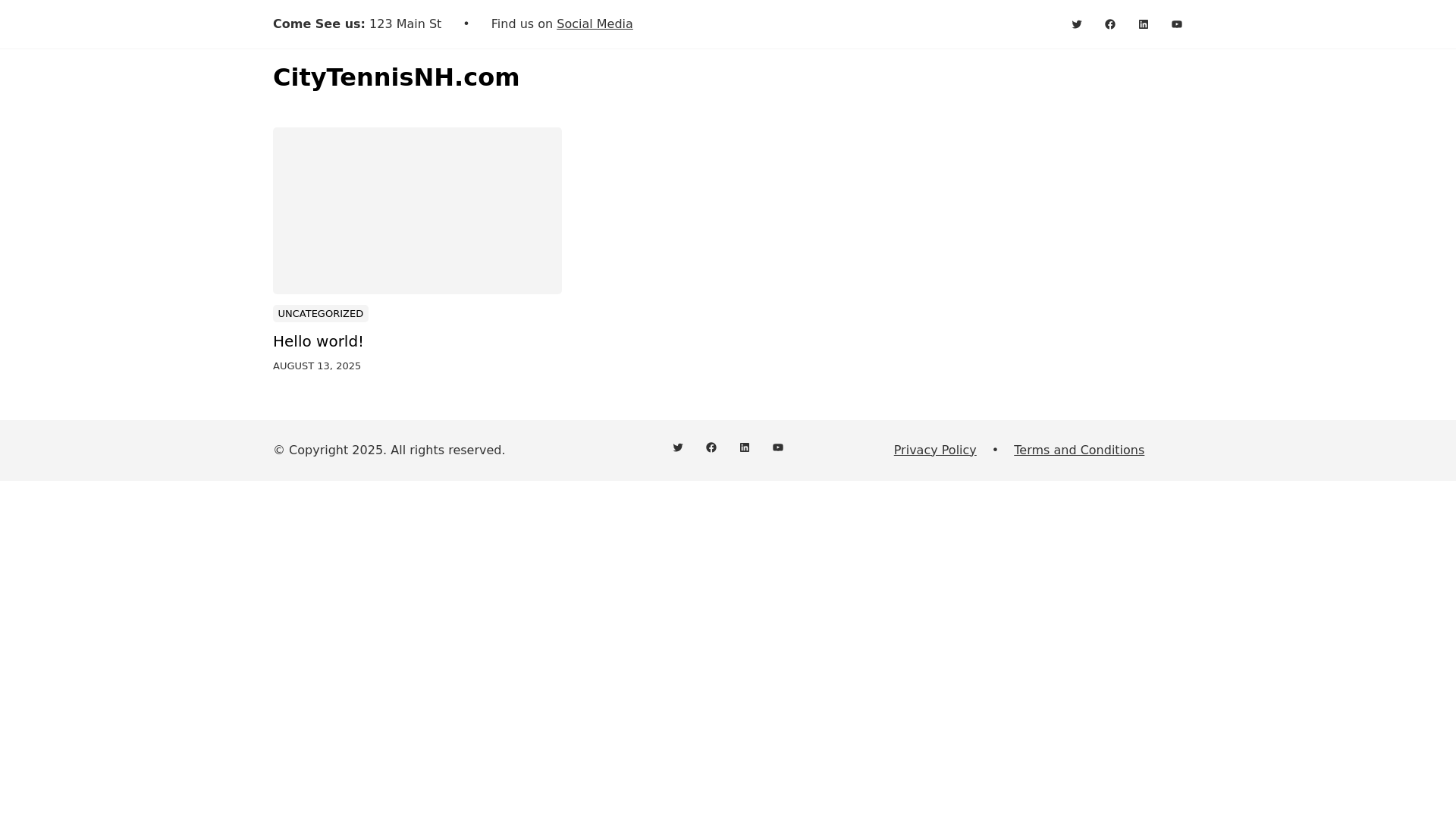 website screenshot of https://citytennisnh.com/