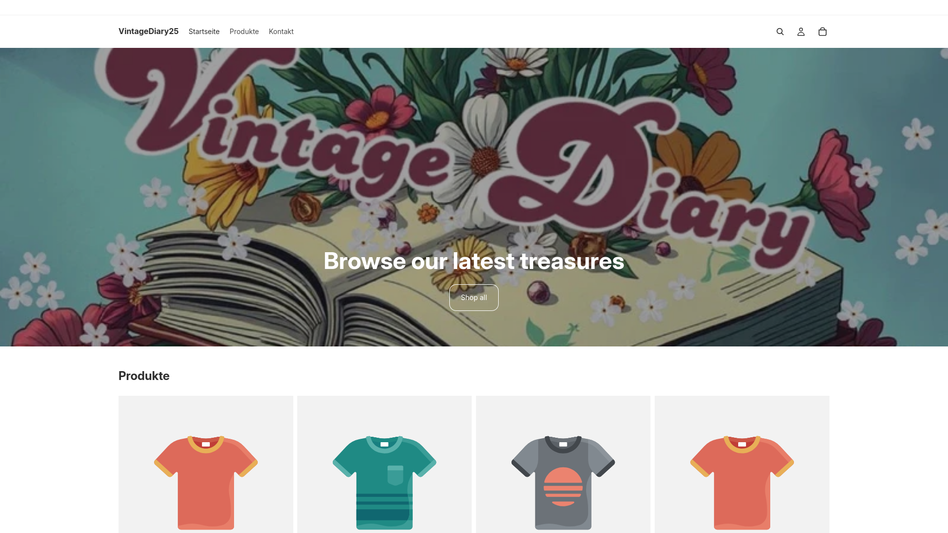 website screenshot of https://vintagediary25.com/