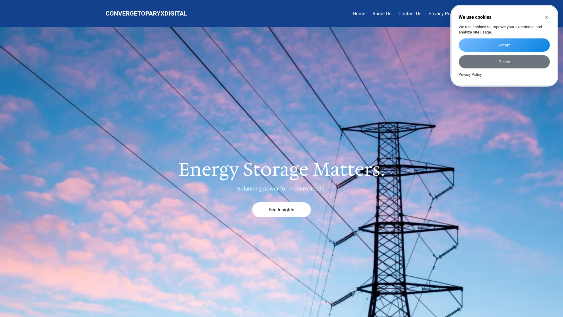 website screenshot of https://convergetoparyx.digital