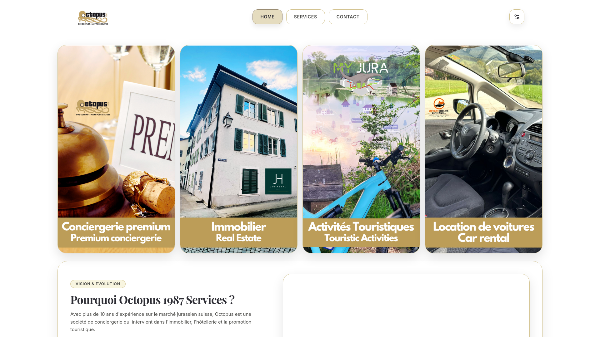 website screenshot of https://octopus1987.ch/