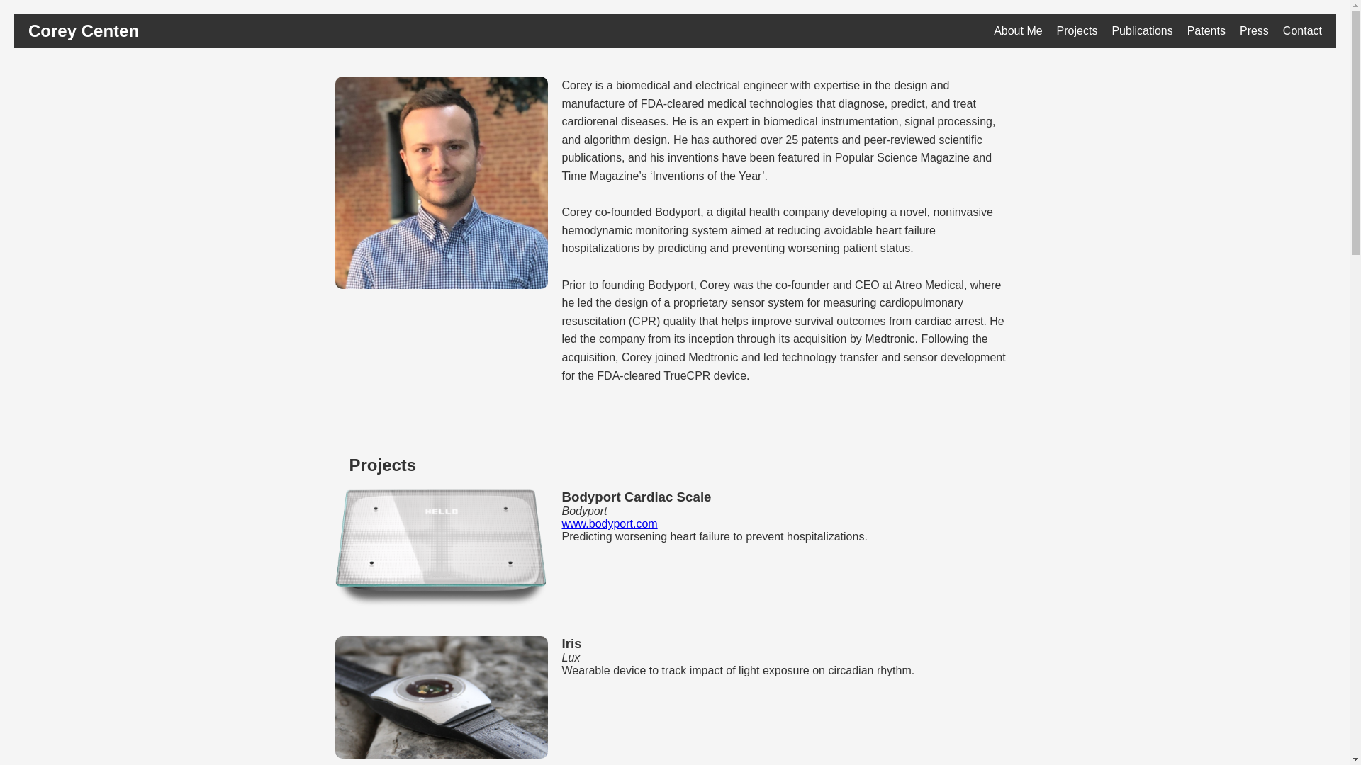 website screenshot of https://corey-portfolio.pages.dev/
