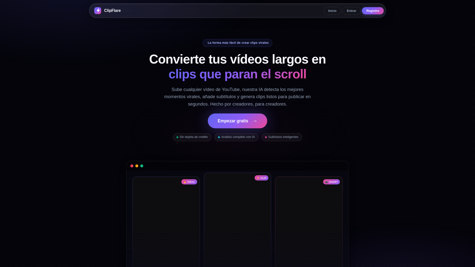 website screenshot of https://clipflare.xyz/