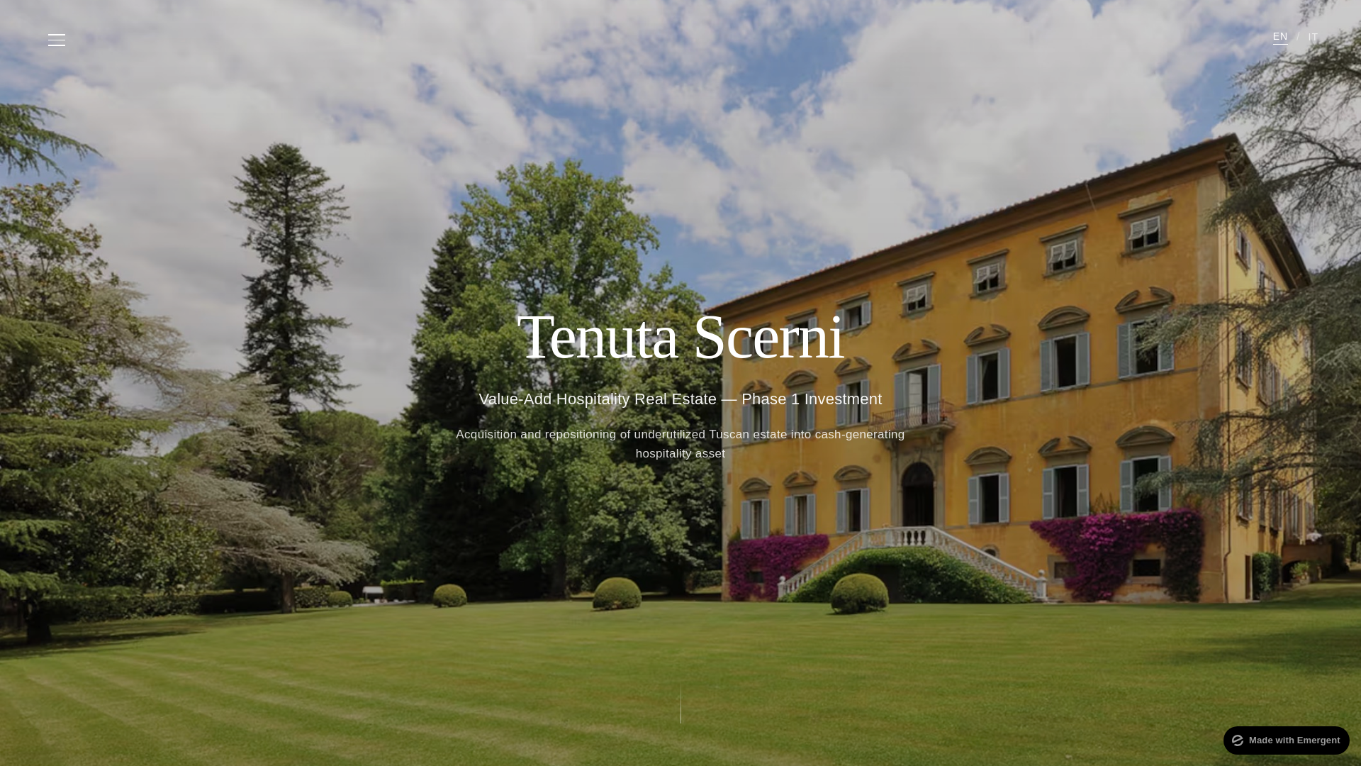 website screenshot of https://tenutascerni.it