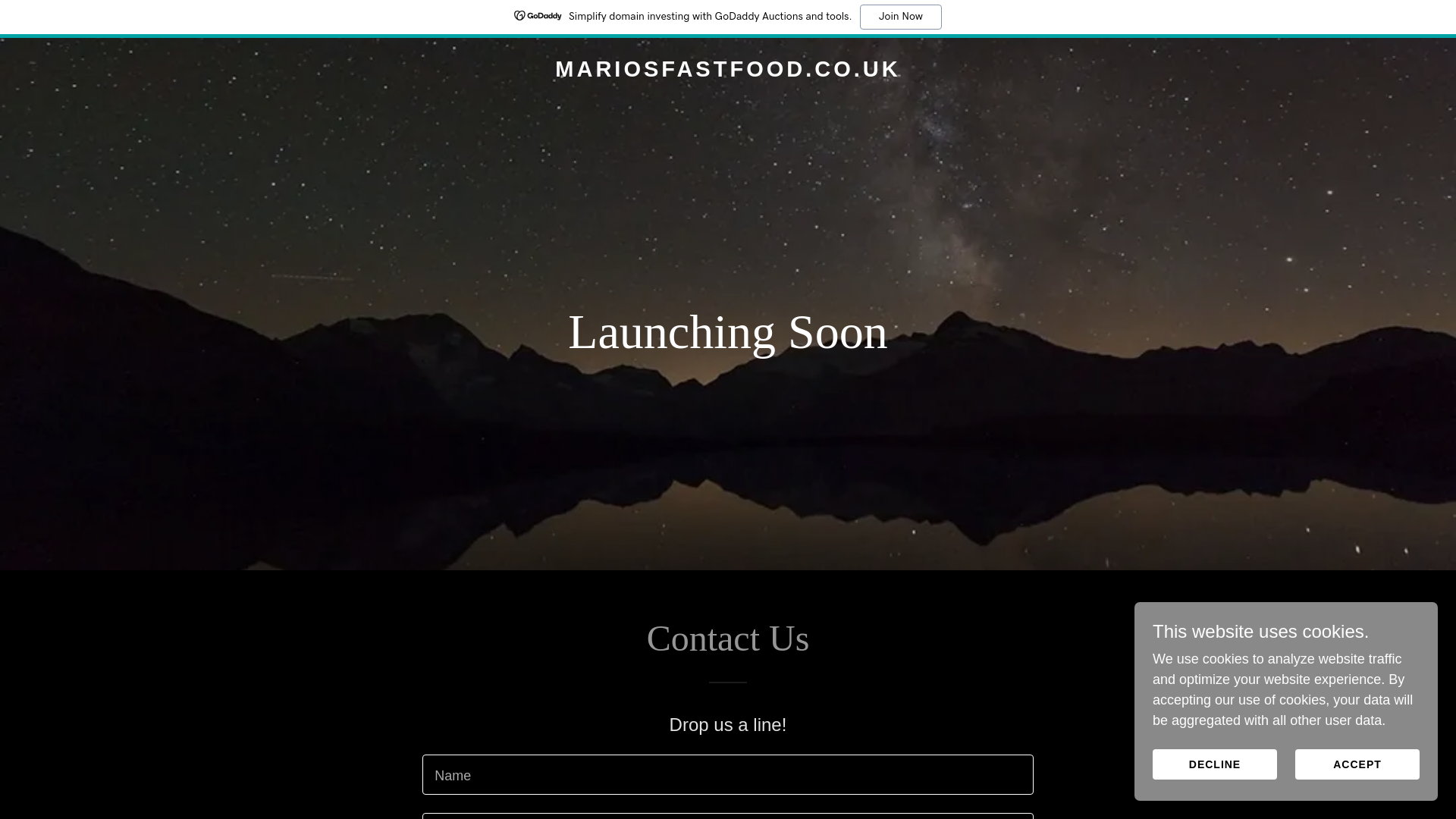 website screenshot of https://mariosfoodfast.co.uk/