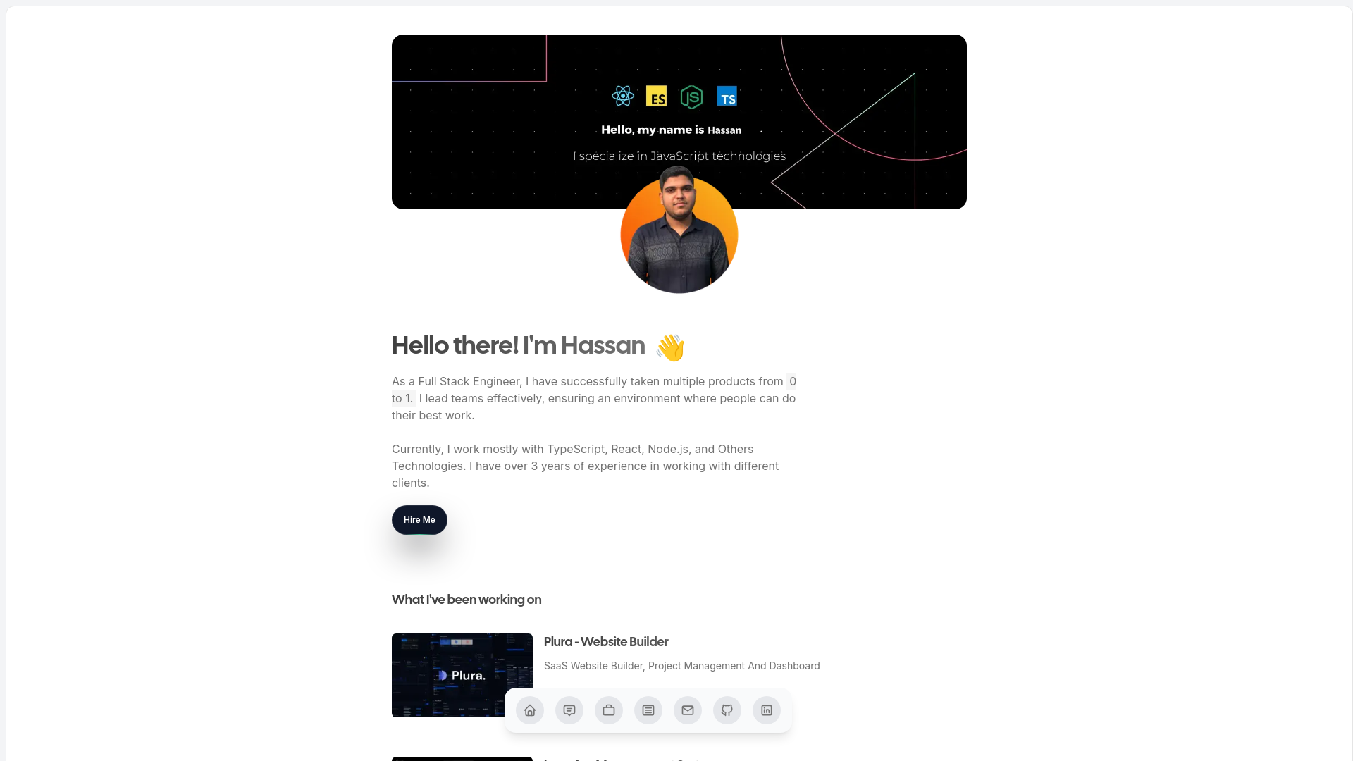 website screenshot of https://coderhassan.pro.bd/