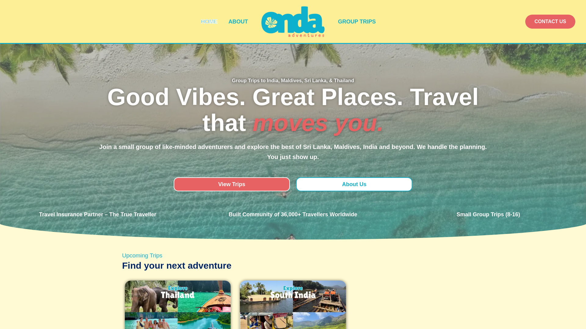 website screenshot of https://ondaadventures.com