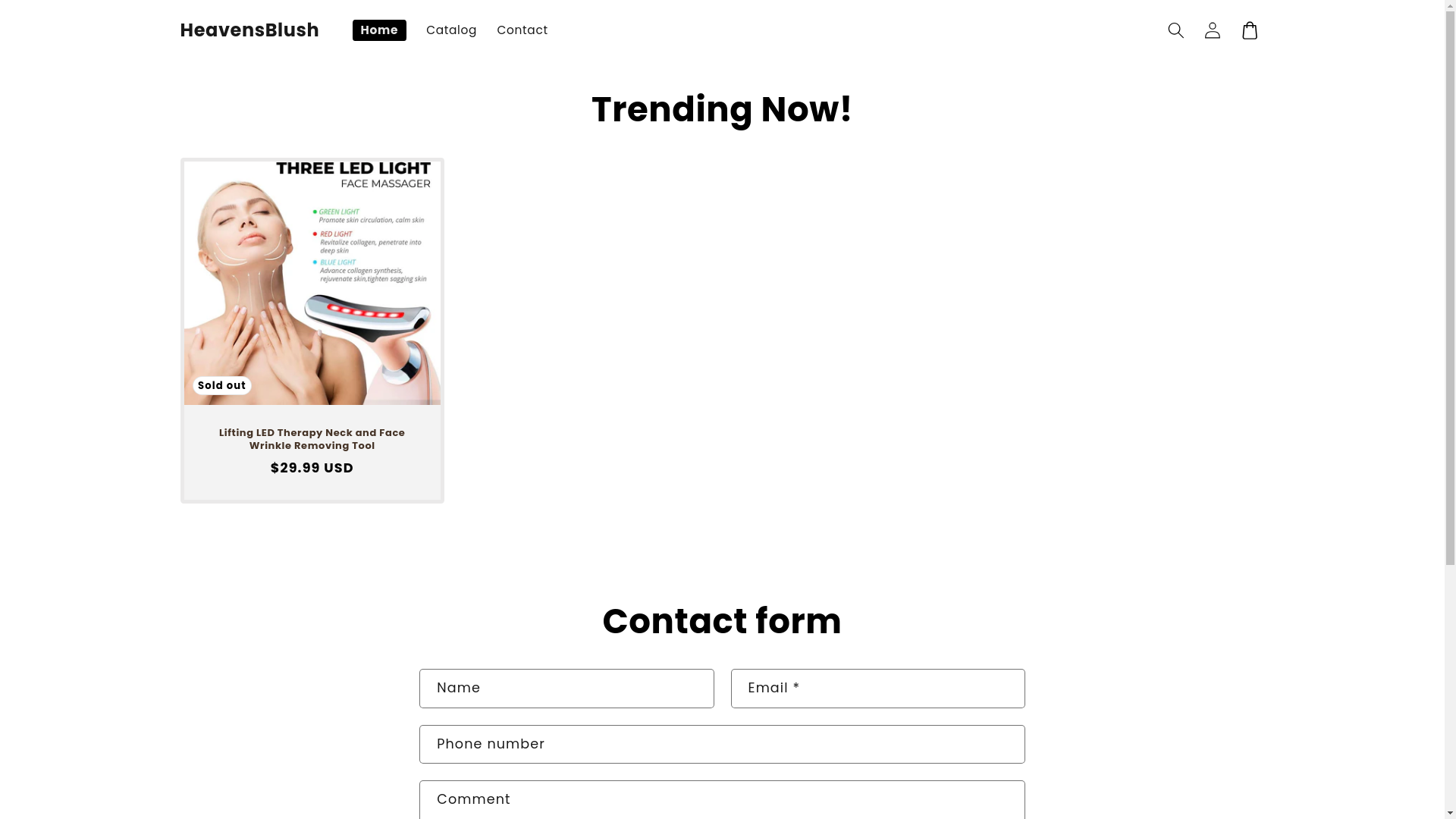 website screenshot of https://heavensblush.com/