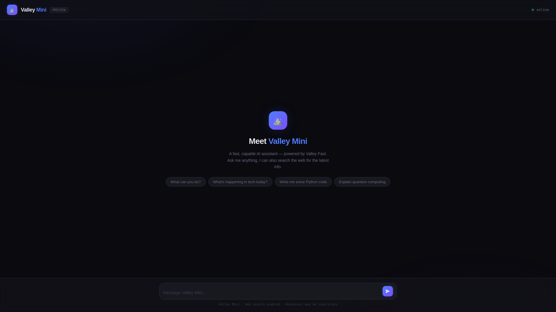 website screenshot of https://valleyai.pages.dev/