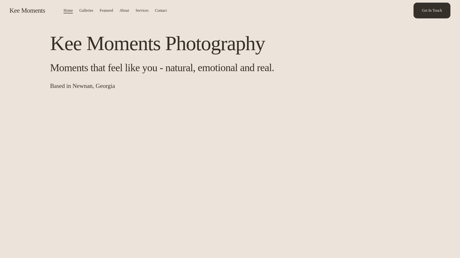 website screenshot of https://keemomentsphotography.com