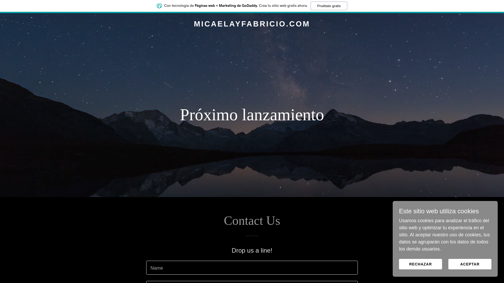 website screenshot of https://micaelayfabricio.com/