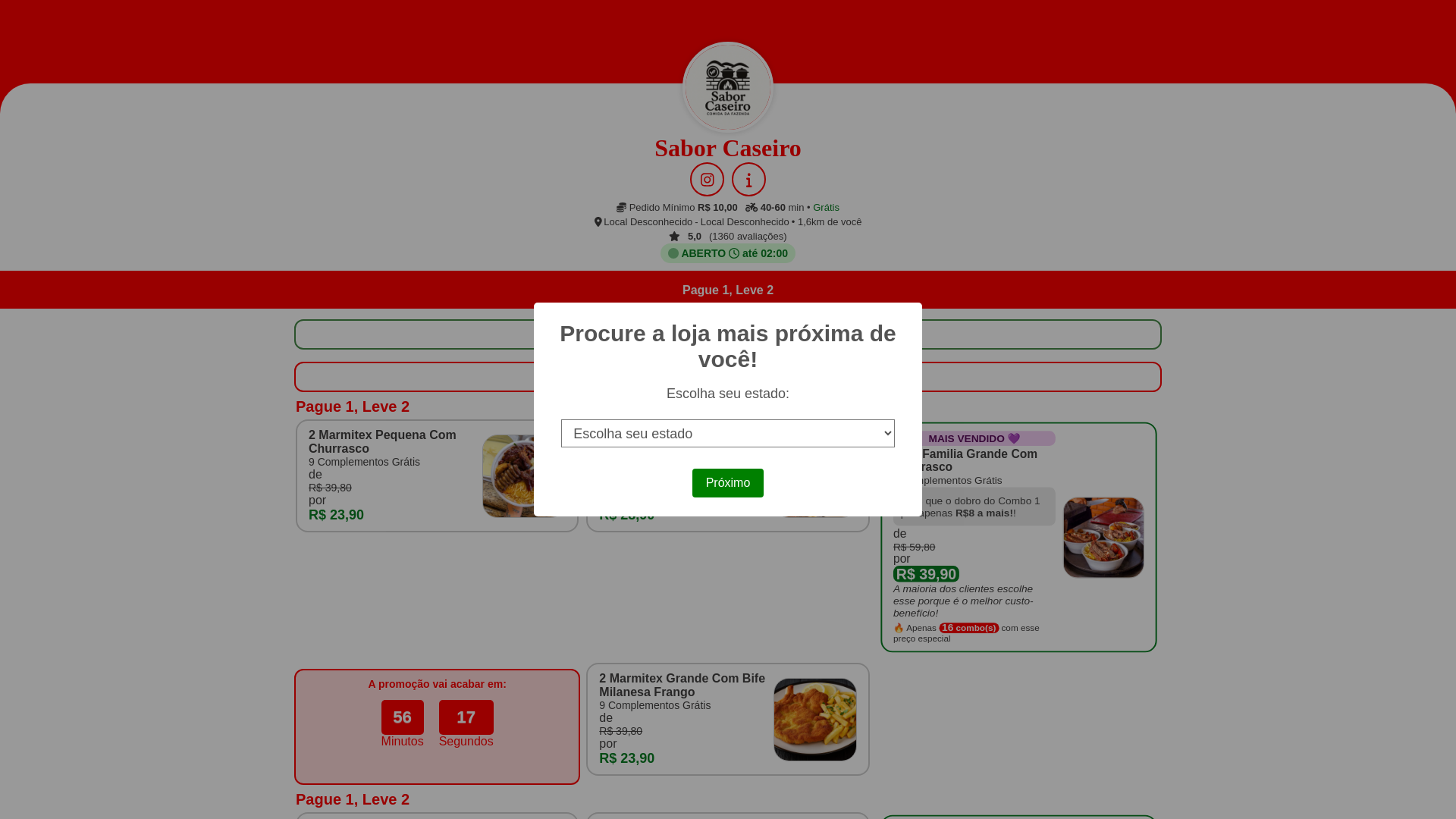 website screenshot of https://ped-saborcaseiro.online/