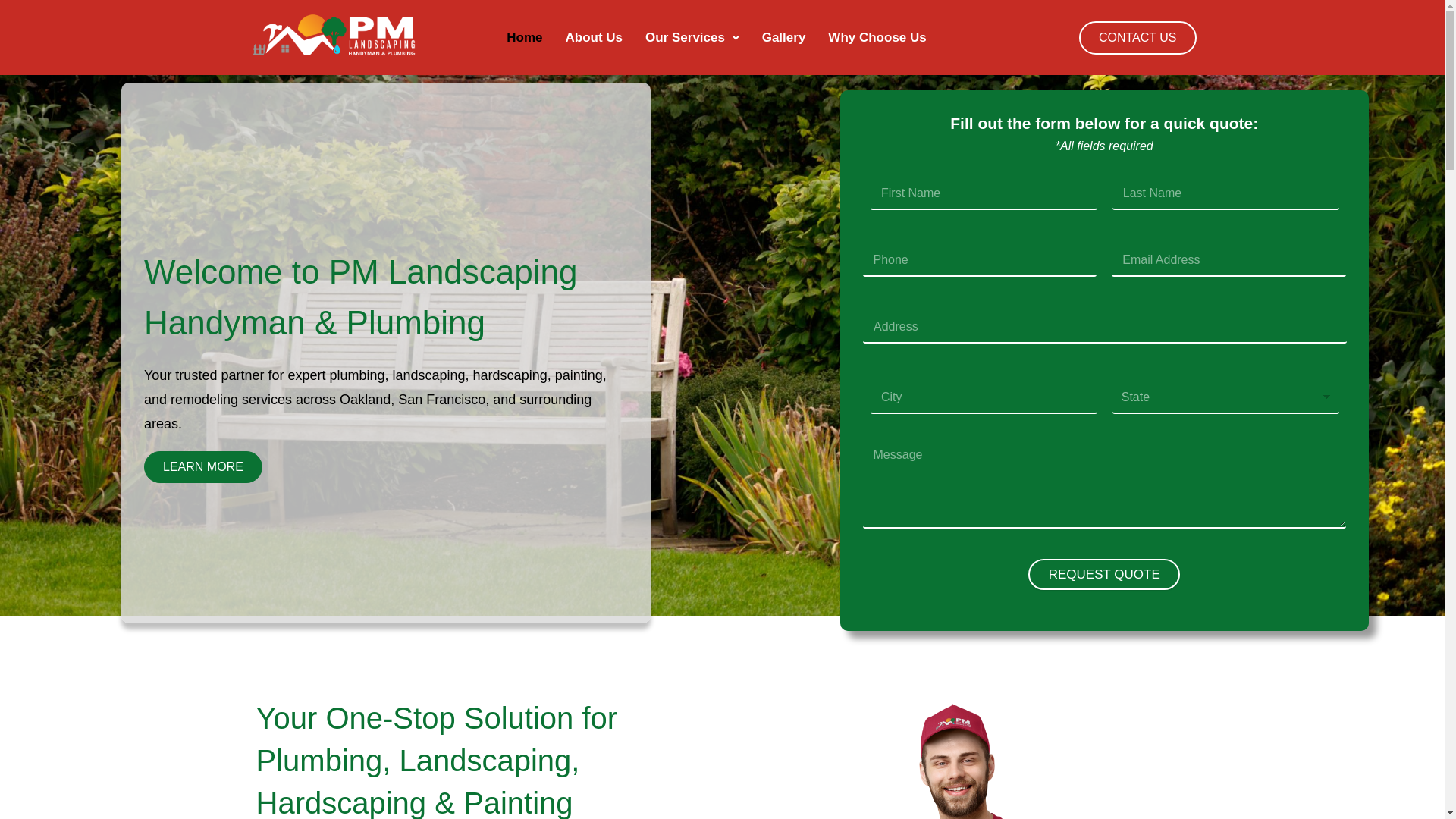 website screenshot of https://pmlandscapingcalifornia.com/