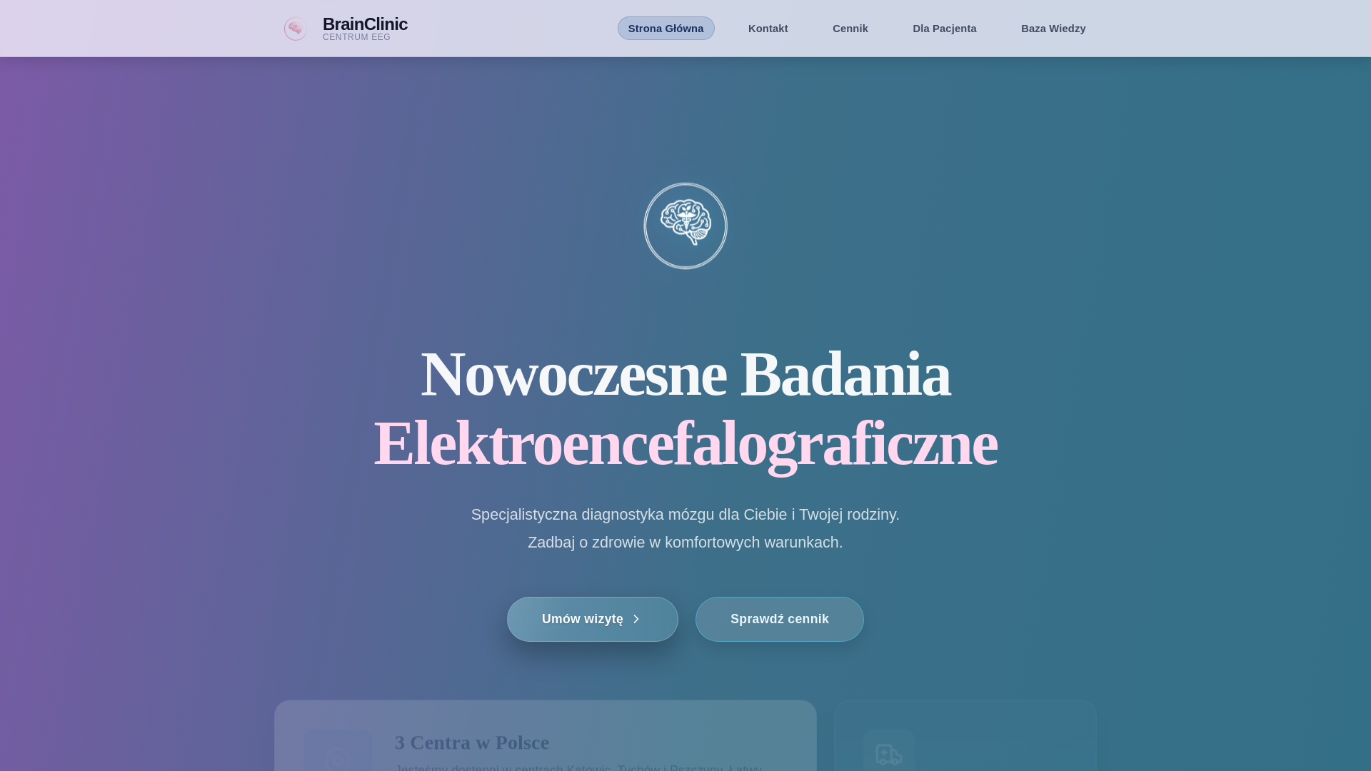 website screenshot of https://brainclinic.pl/