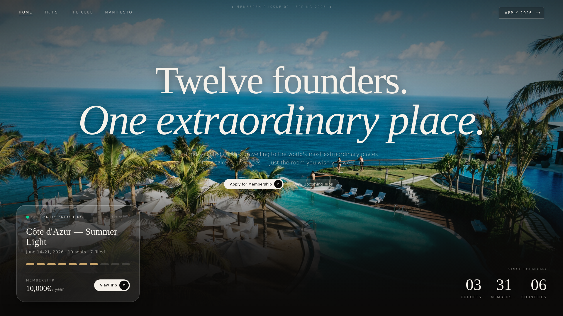 website screenshot of https://pangeamembersclub.de/