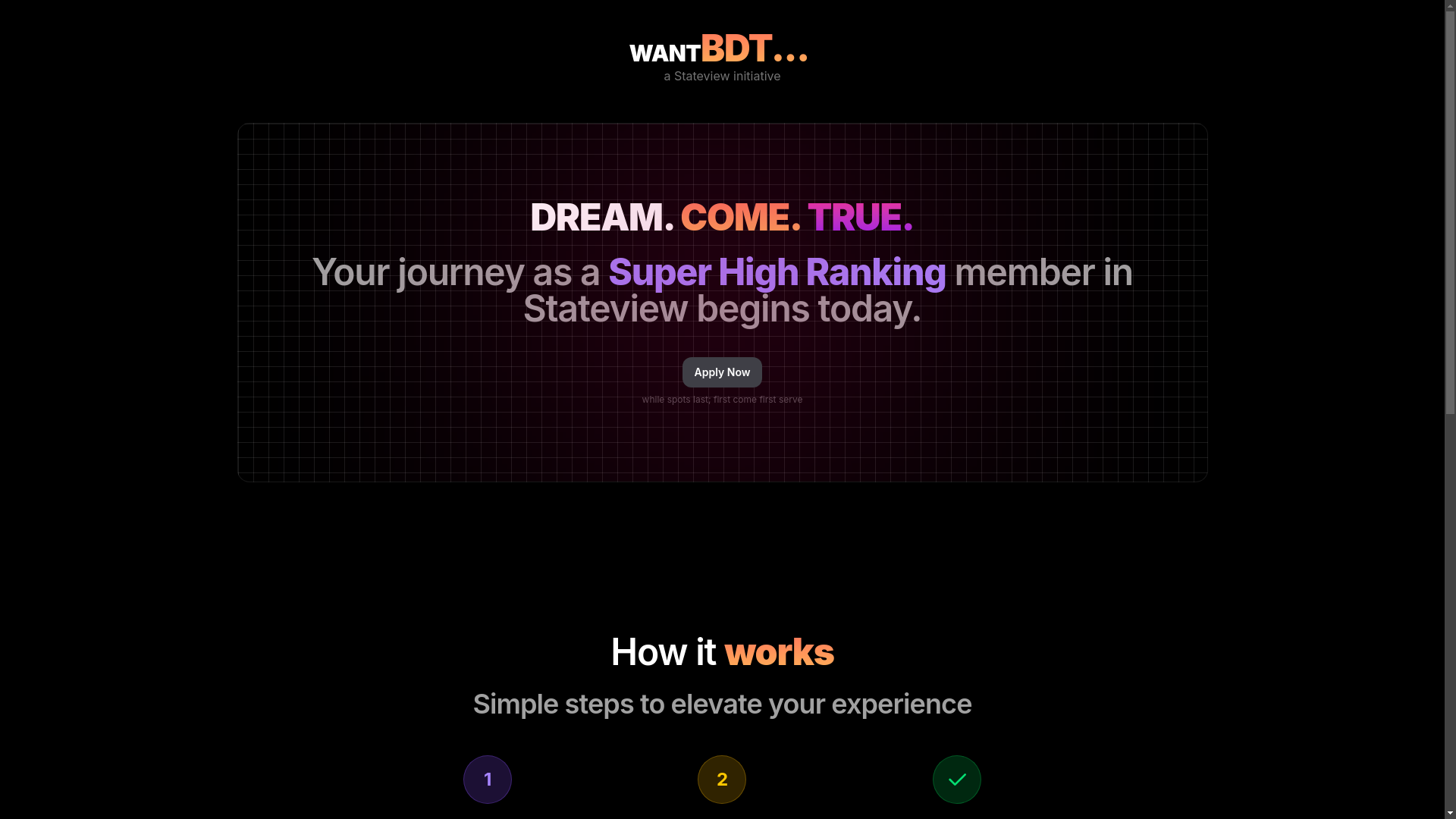 website screenshot of https://wantbdt.pages.dev/