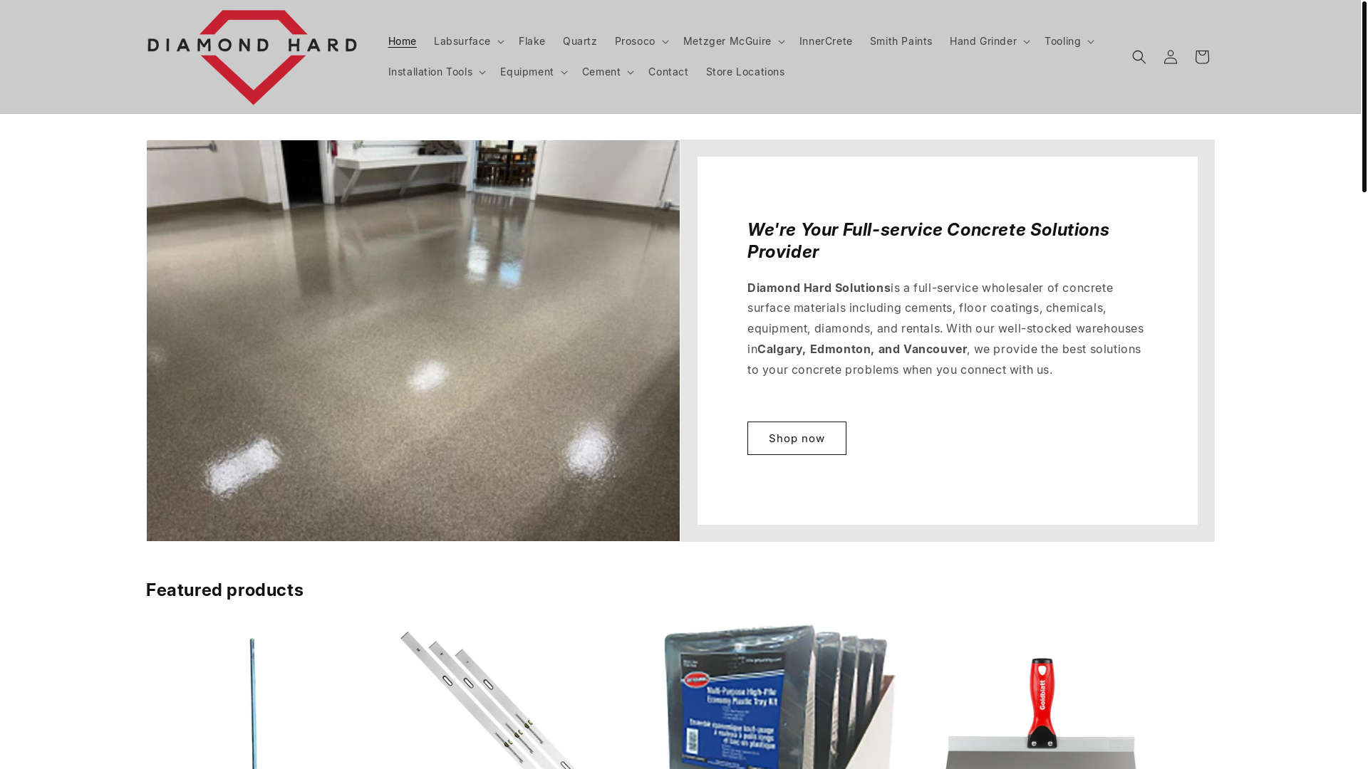 website screenshot of https://shopdiamondhard.ca/