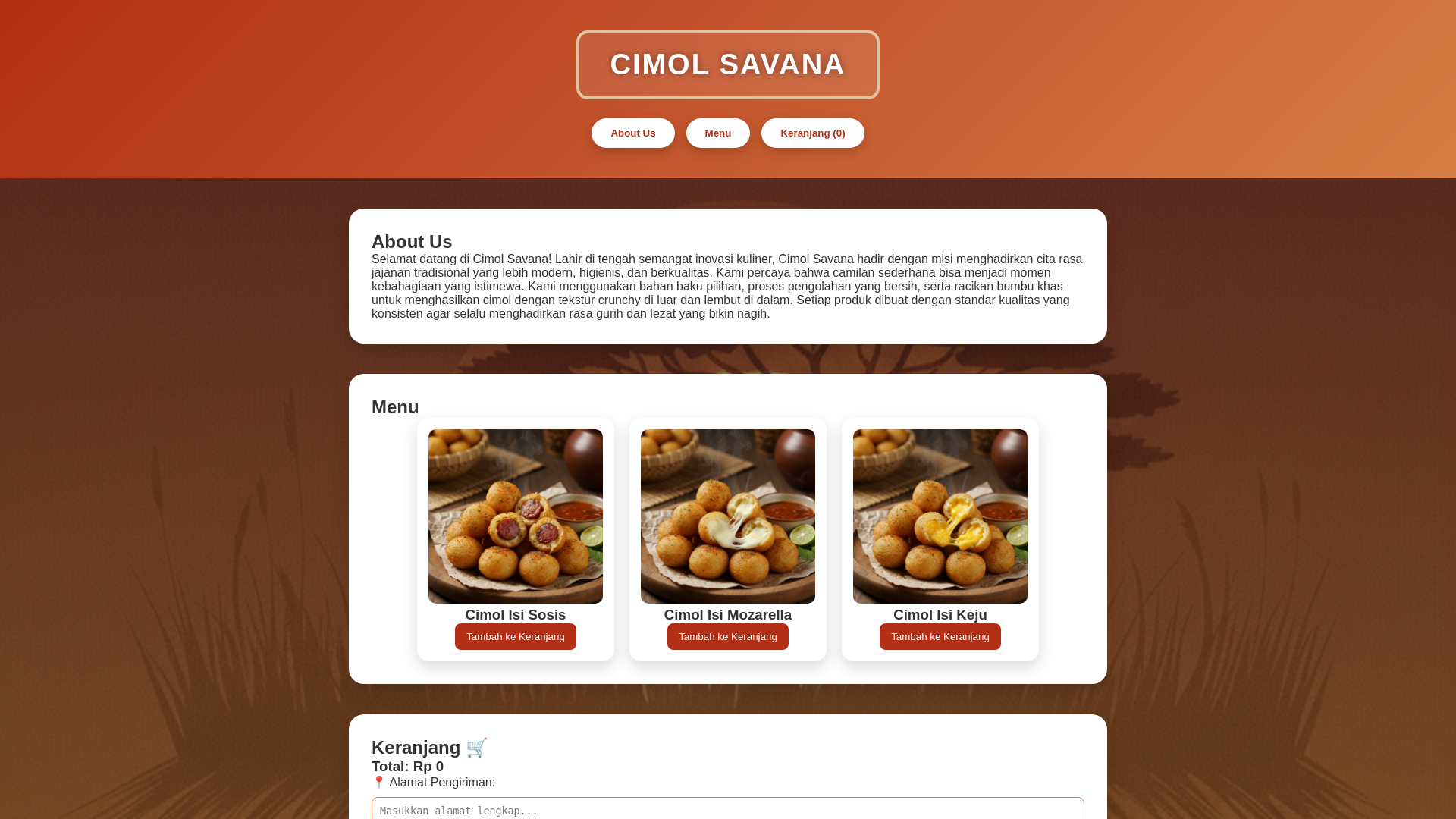 website screenshot of https://savana-cimol7.pages.dev/