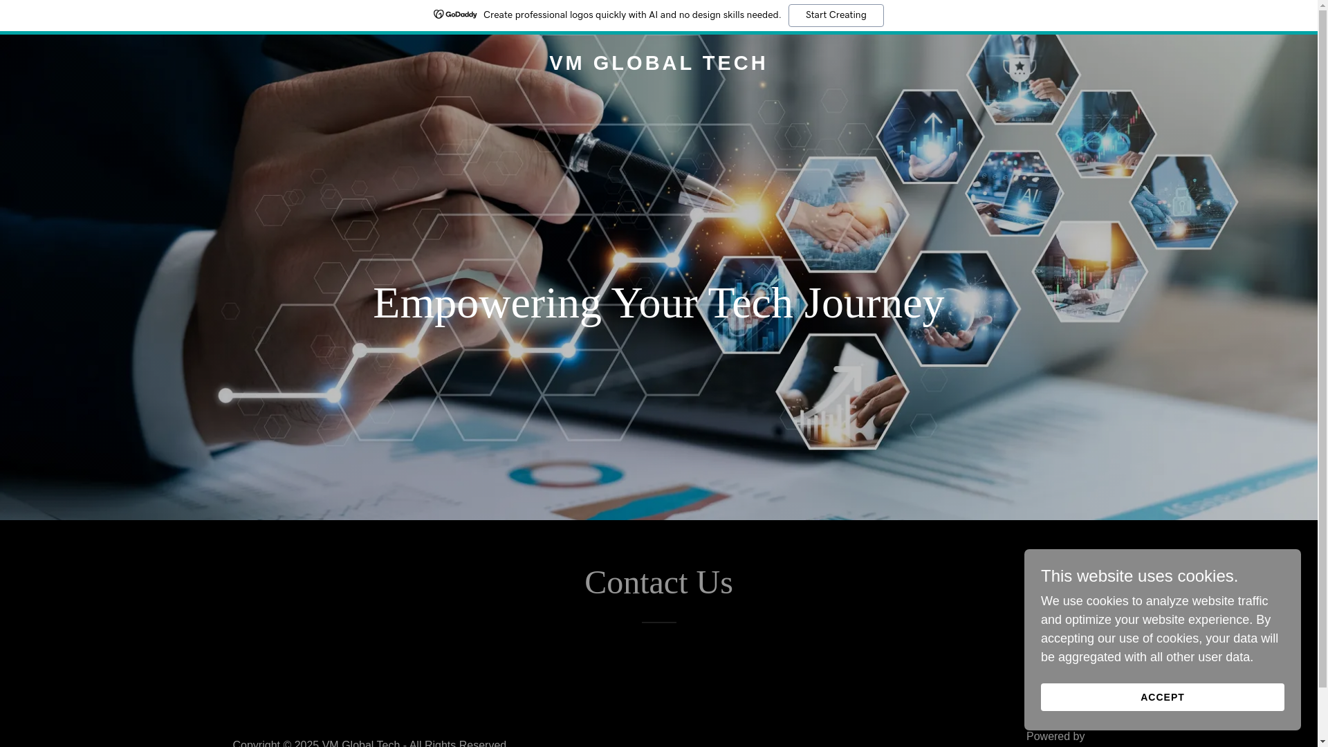 website screenshot of https://vmglobaltech.com/