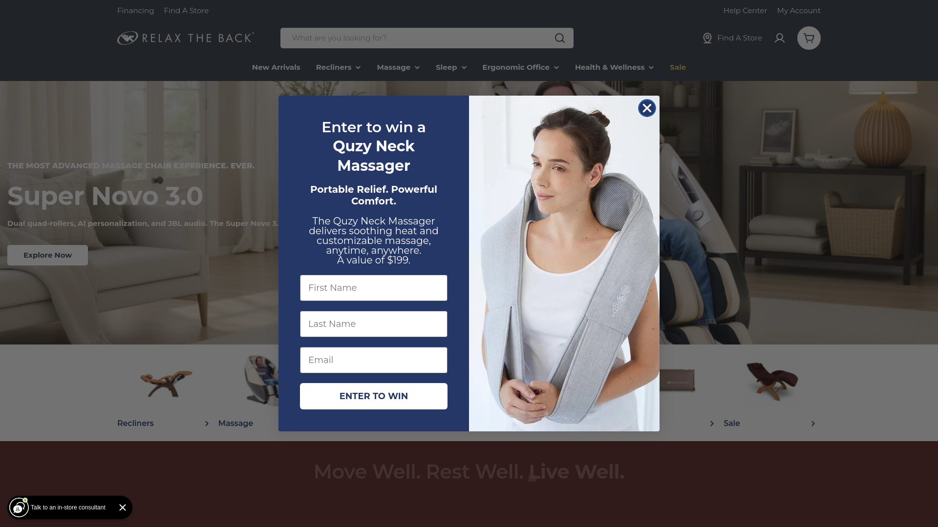 website screenshot of https://relaxtheback.com