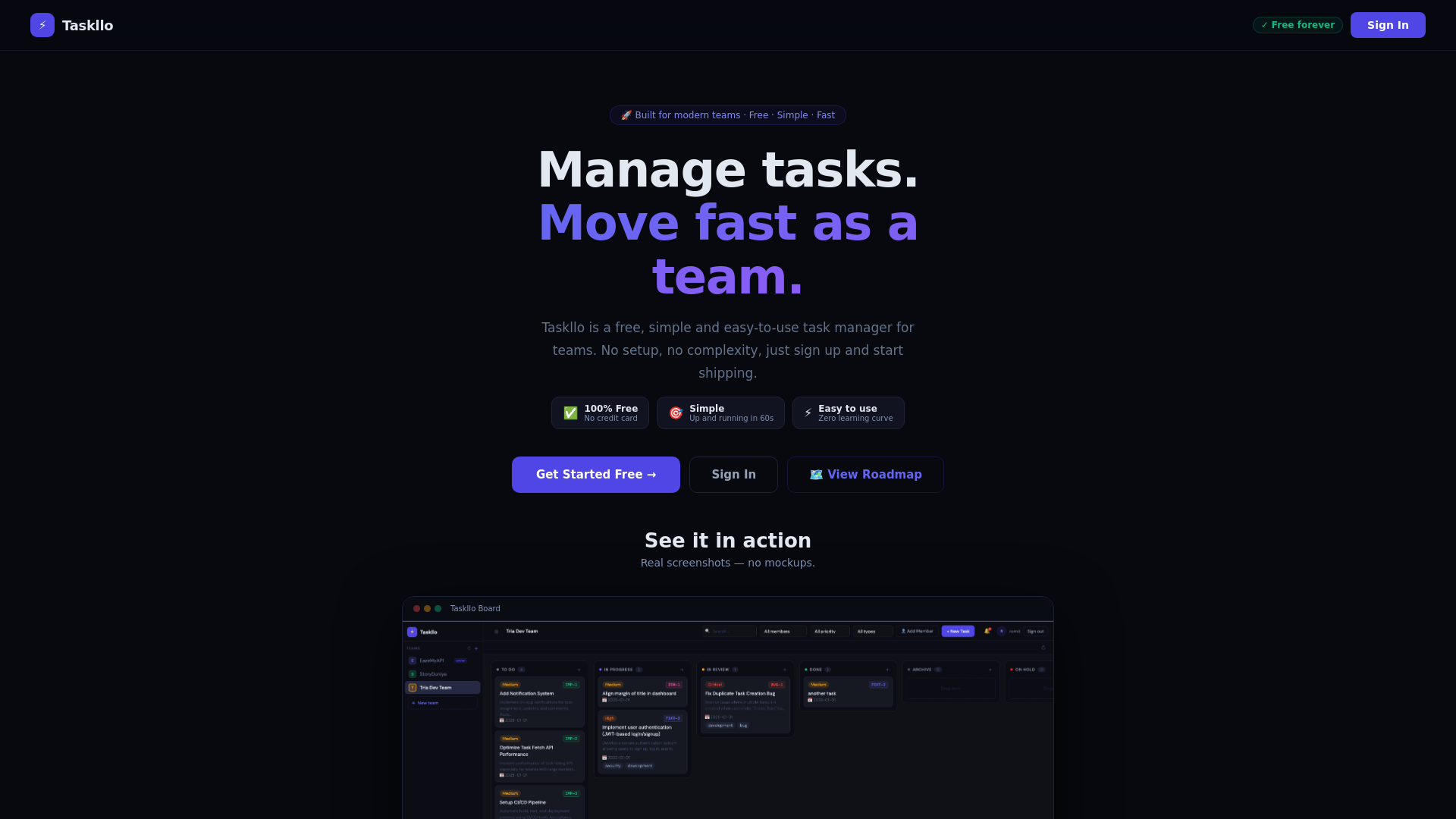 website screenshot of https://taskllo.com