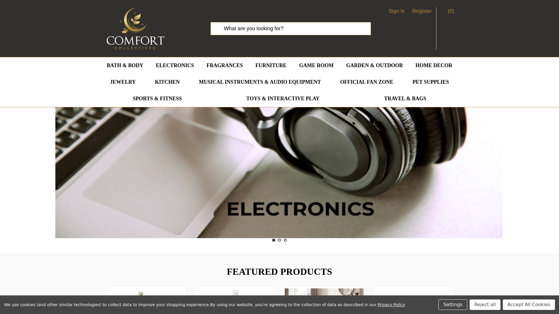 website screenshot of https://comfortcollectives.com/