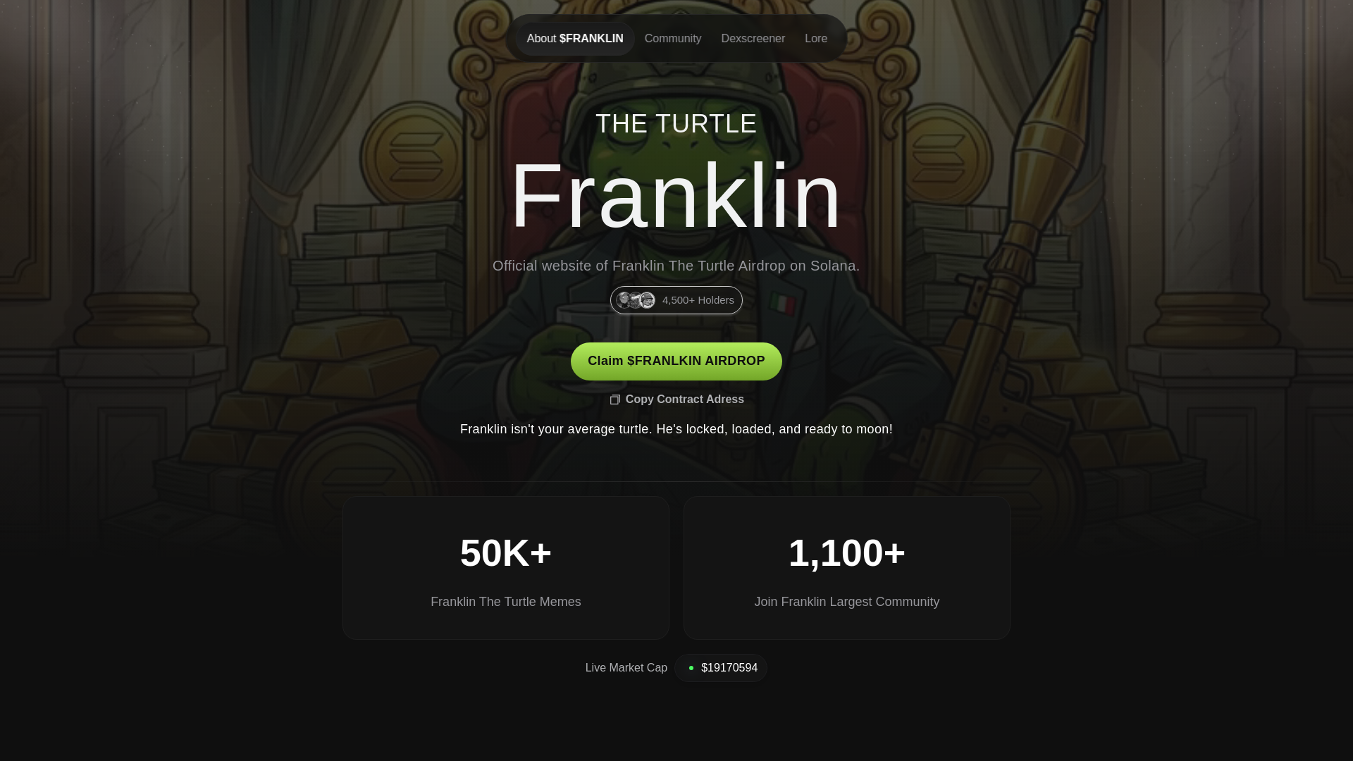 website screenshot of https://register-franklincoin.net/